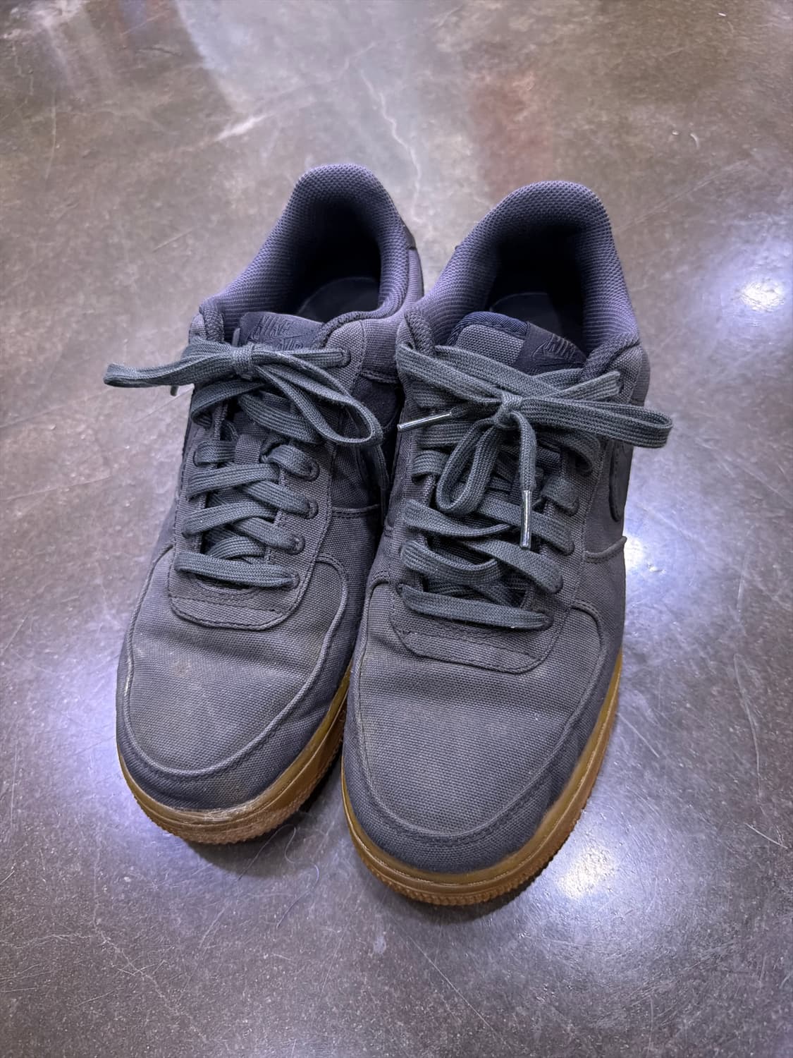 나이키 에어포스1 07 로우 캔버스 그레이 블랙 검솔 270 상품이미지2