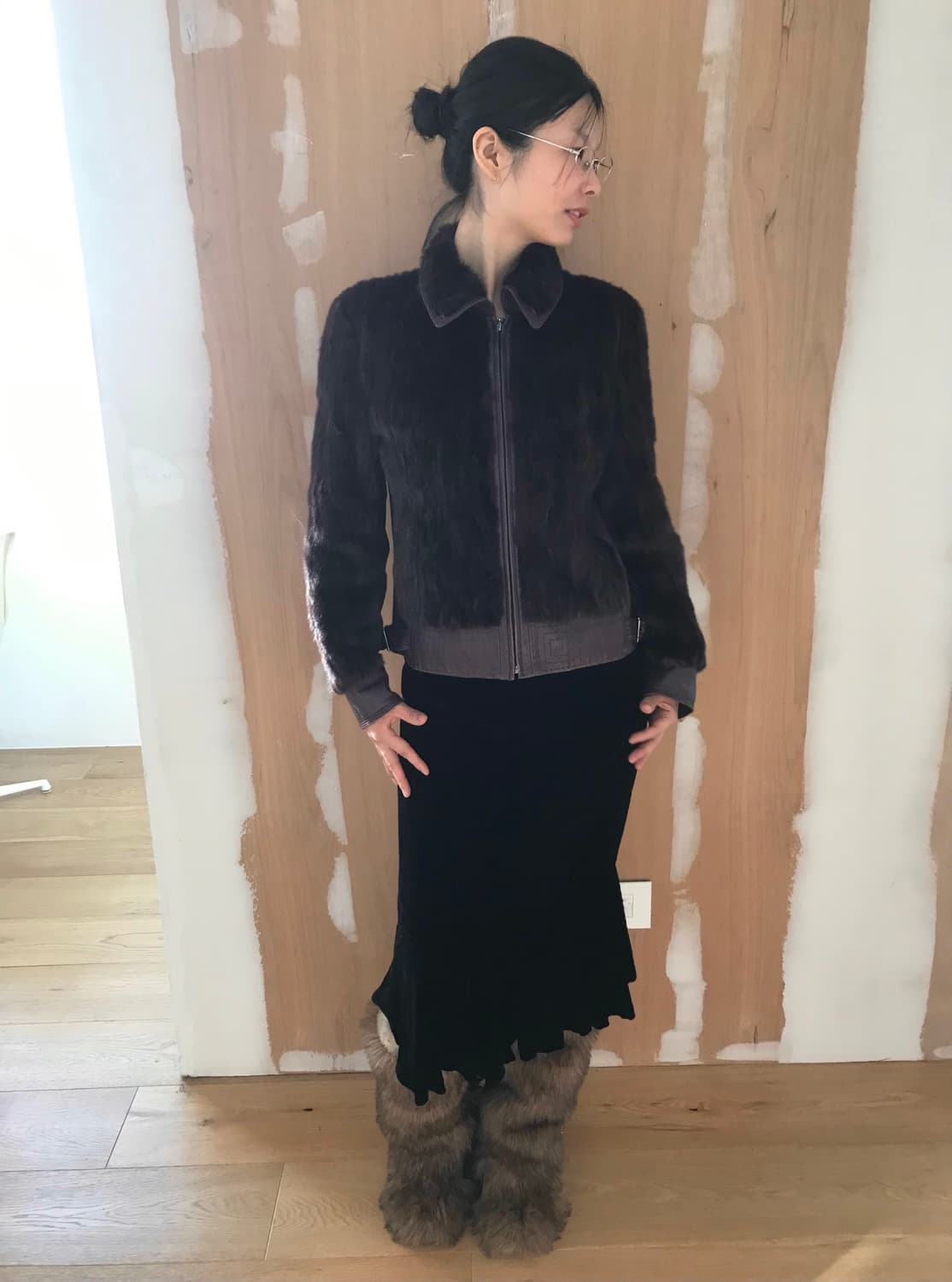 vintage mink fur leather jacket 상품이미지3