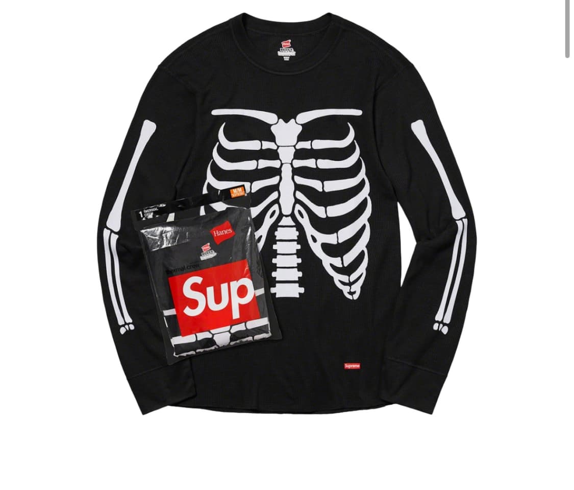 Supreme 슈프림 헤인즈 본즈 써멀 크루 블랙 상품이미지1