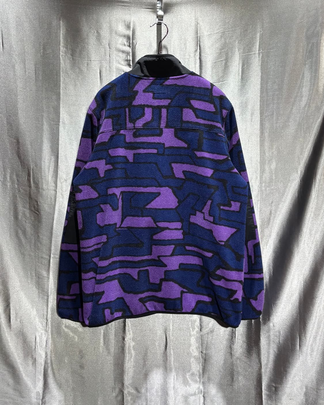 M STUSSY 스투시 블록패턴 퍼플블루 플리스 상품이미지3