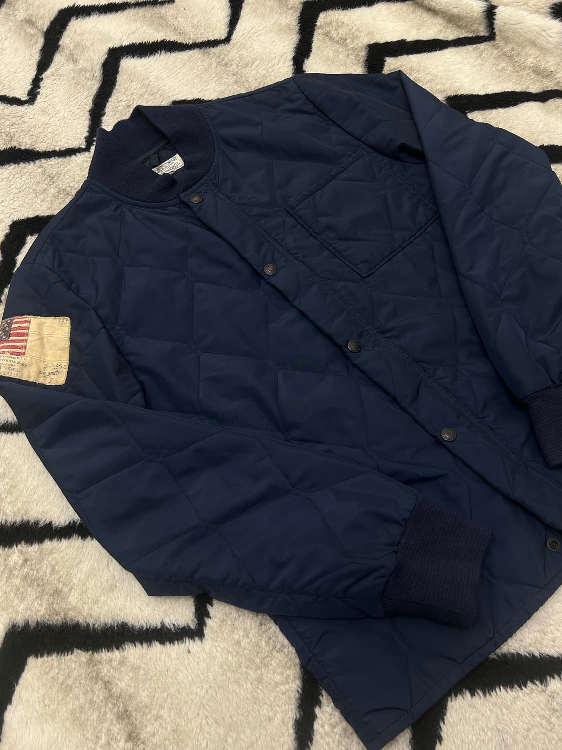 [S]폴로진스 오버핏 퀄팅 블루종 자켓/네이비 상품이미지1