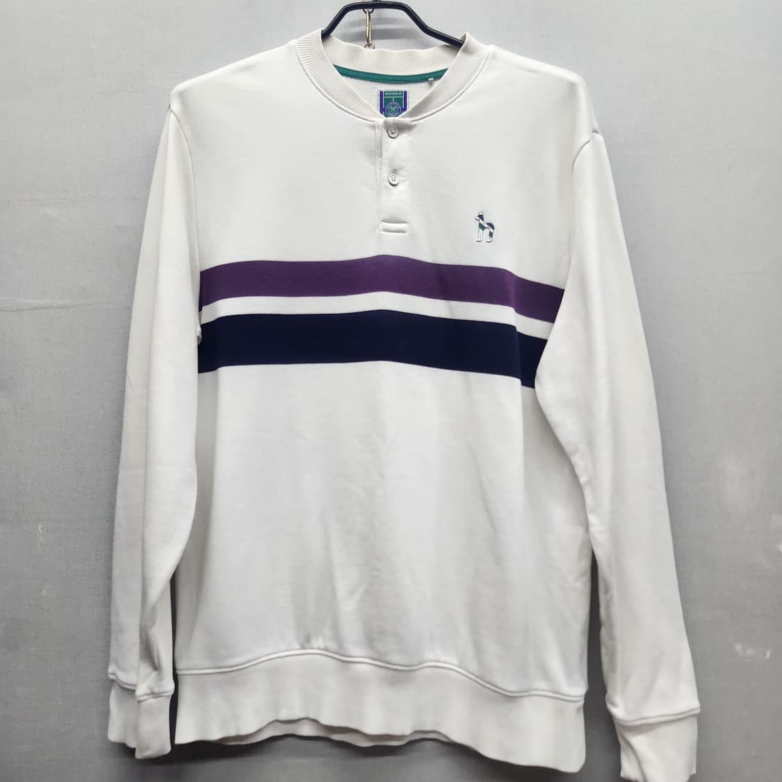 헤지스 로고 라인배색 헨리넥 맨투맨 100(L) 상품이미지1