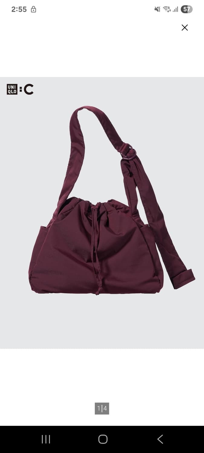 유니클로 C 라인 소프트 퍼피 숄더백 와인 상품이미지1