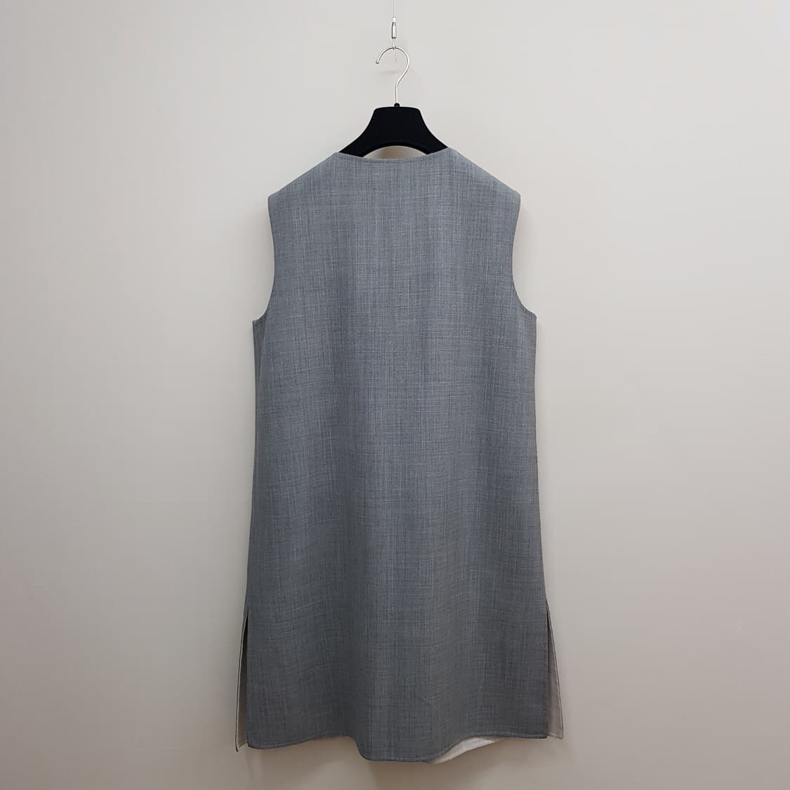 FEDELI 페델리 이탈리아 양면 리버시블 그레이 롱 베스트 it 44 상품이미지5