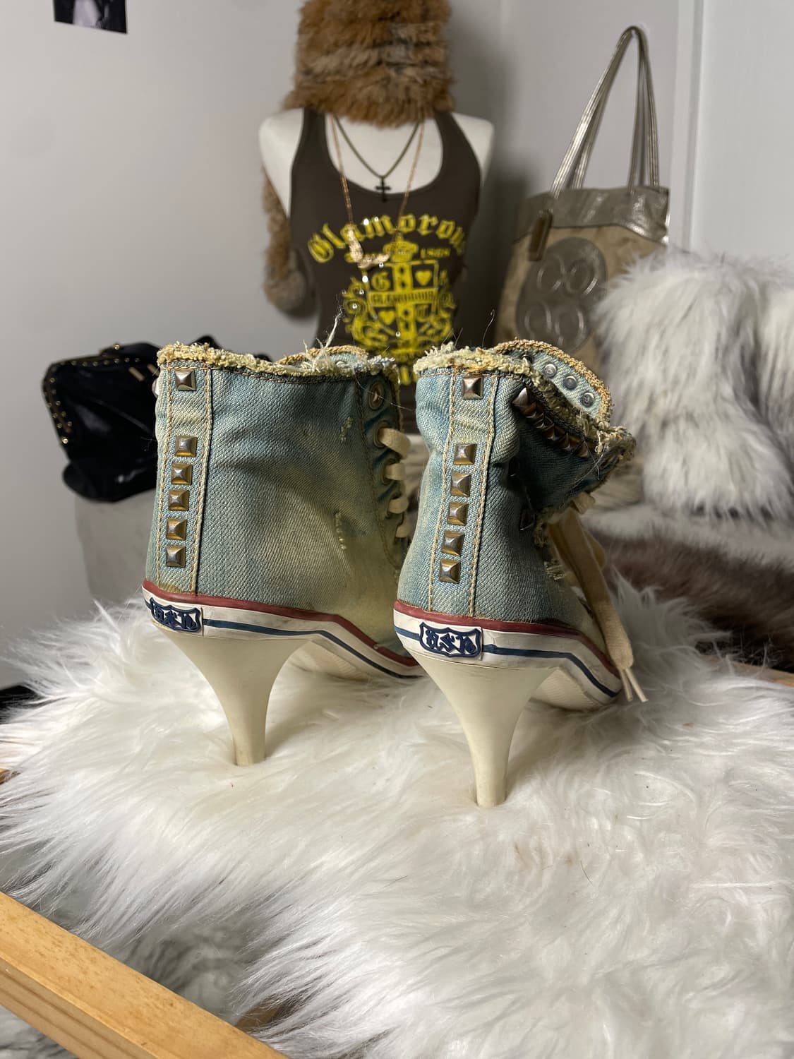 ASH 데님 스터드 힐 스니커즈 상품이미지4