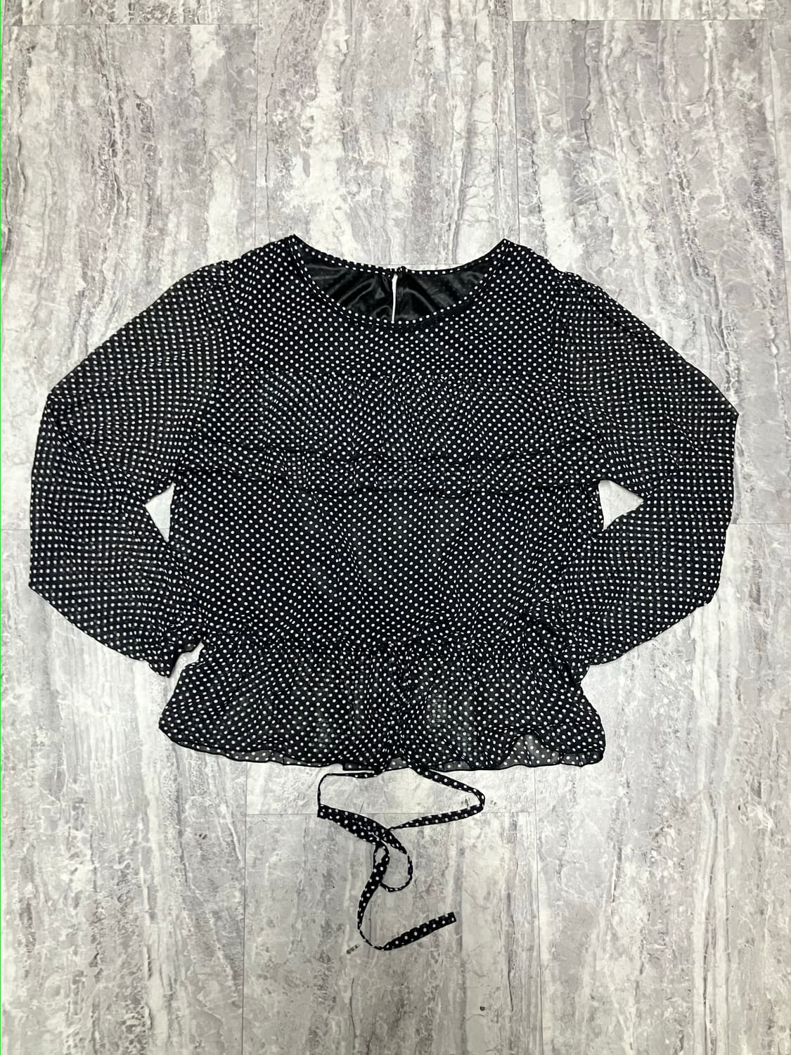 일본빈티지 달천깔페어리 할메카지 아오이유우 땡땡이도트 블라우스 상품이미지1