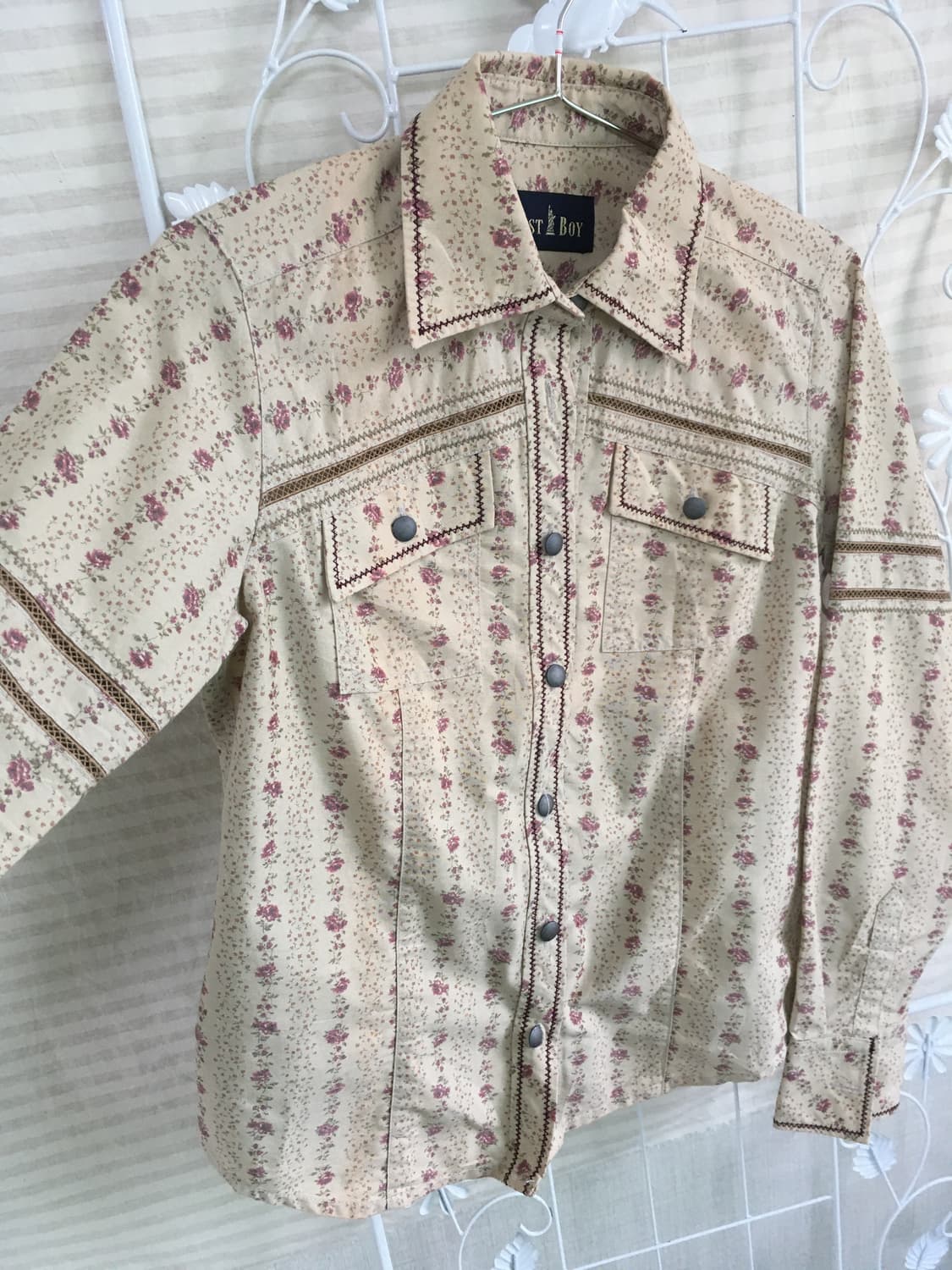 jpn vintage 이스트보이 앤티크 잔꽃 레이스 셔츠 상품이미지3