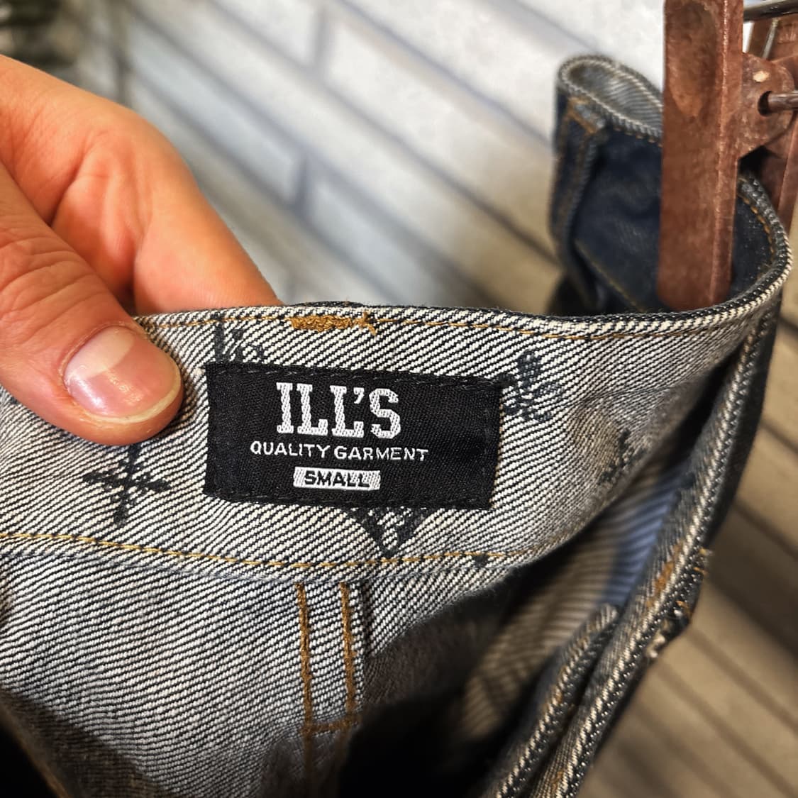ILL'S 재패니즈 스트릿 인디고 데님팬츠 패턴인서트 디테일 블랙인디고 상품이미지9