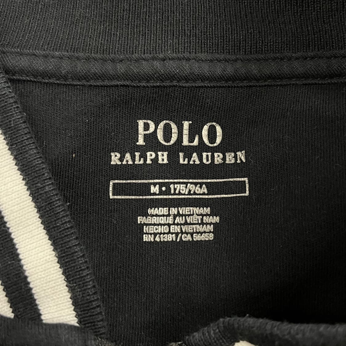 폴로 랄프로렌 블랙 화이트 면 집업 져지 트랙탑 상품이미지5