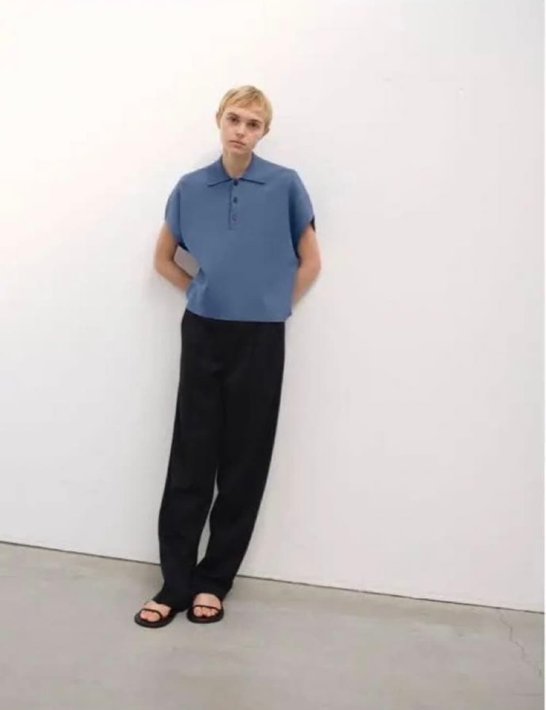 오라리 하이 게이지 니트 슬리브리스 폴로 상품이미지5