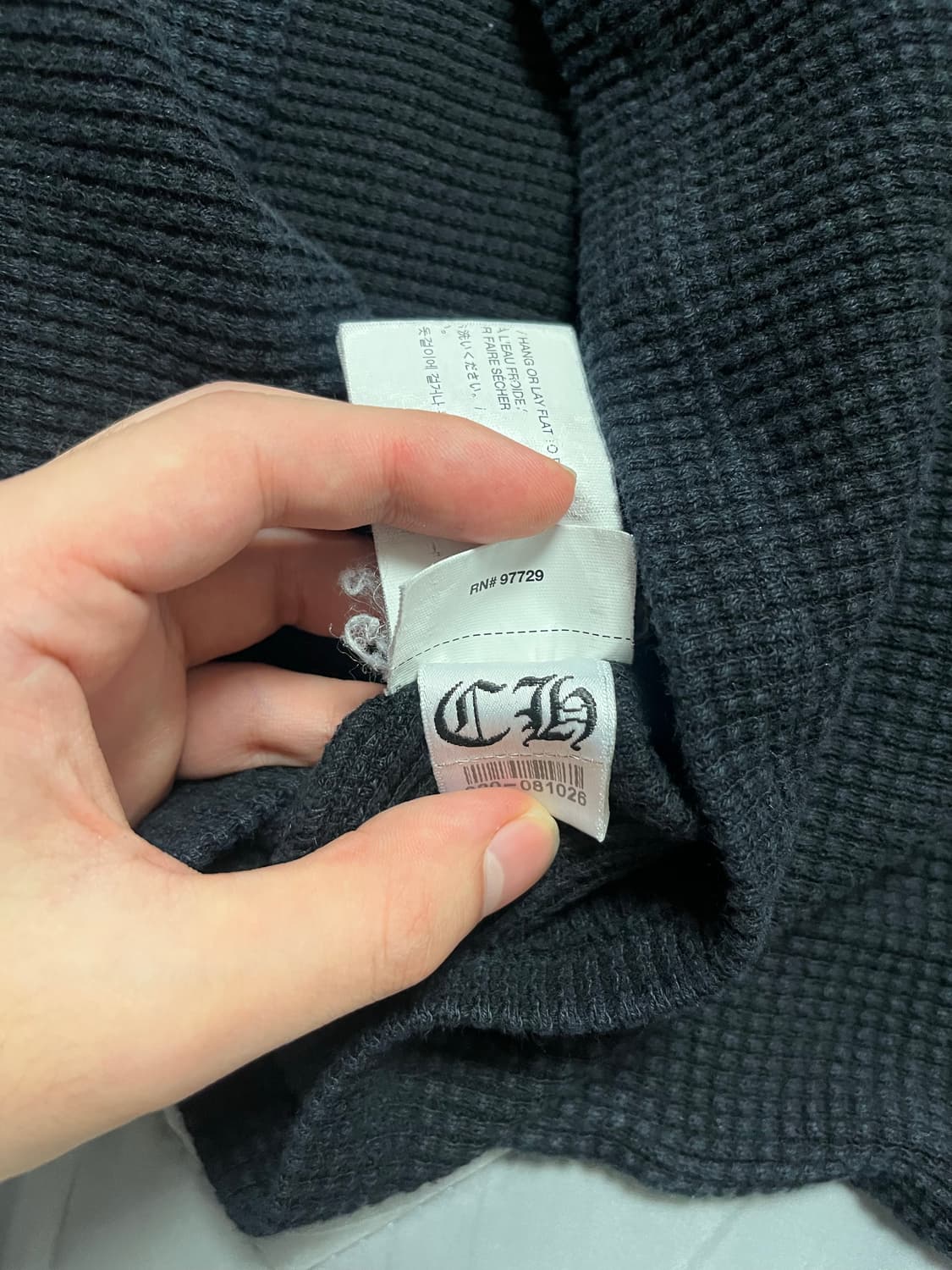 크롬하츠 홀스슈 플로랄 와플 니트 s 상품이미지4