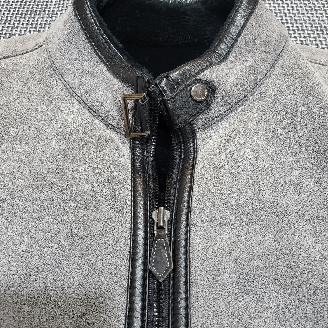 파크랜드 안감퍼 샤무드 무스탕 자켓 그레이 (100-105) 상품이미지5