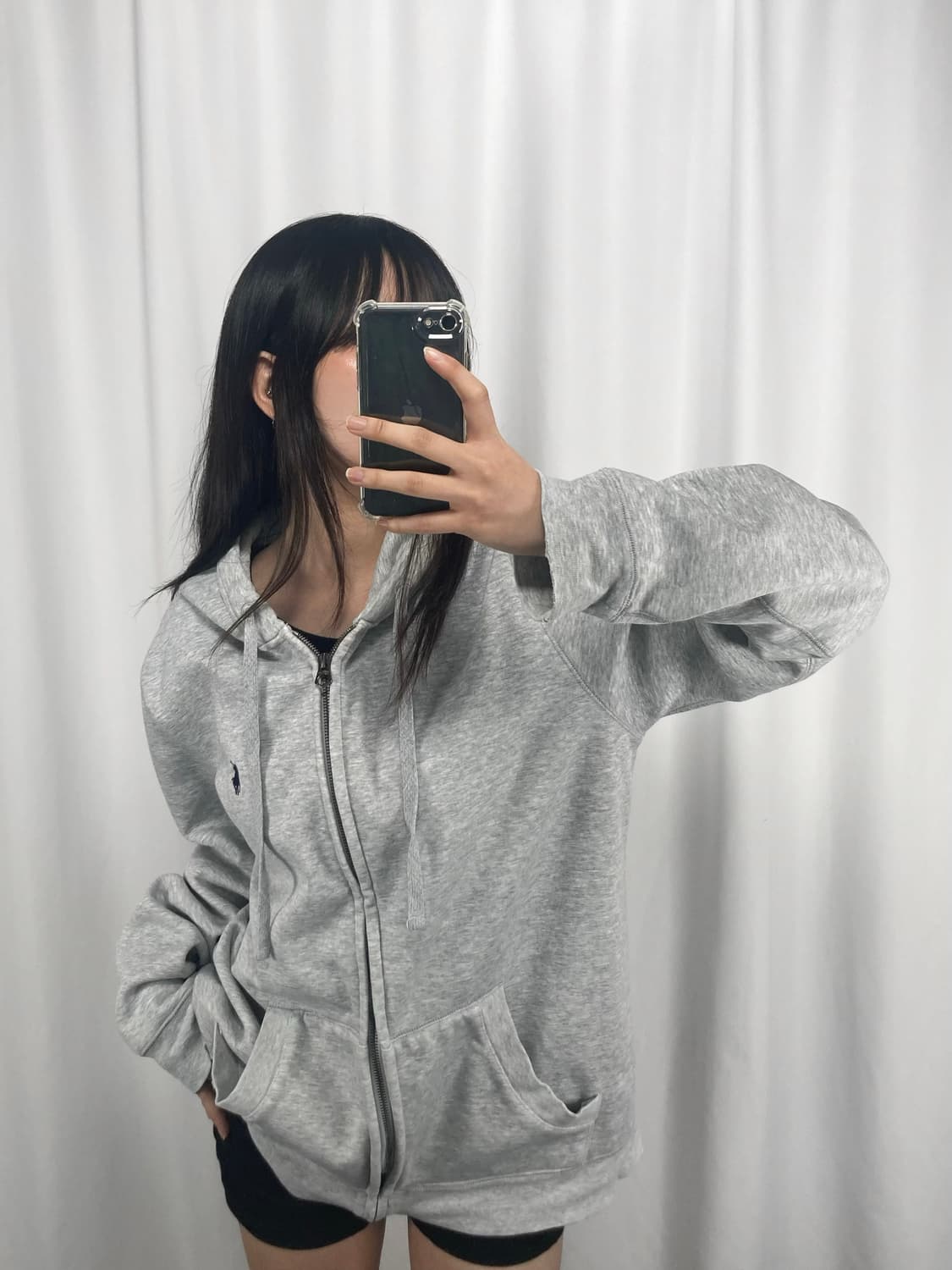 폴로 그레이 후드집업 상품이미지2
