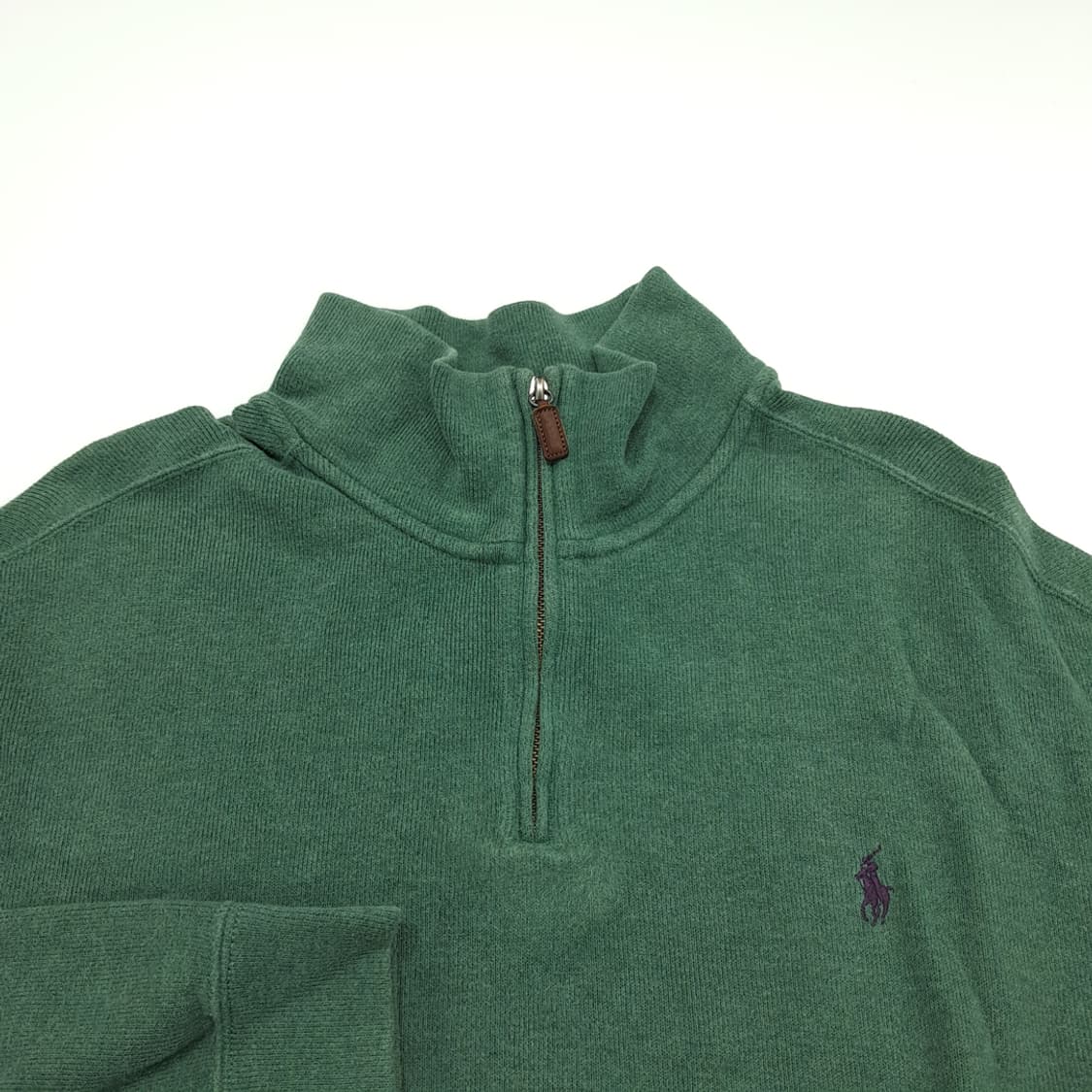CN825 2XL 폴로 랄프로렌 에메랄드그린 하프집업 긴팔 니트 스웨터 상품이미지3