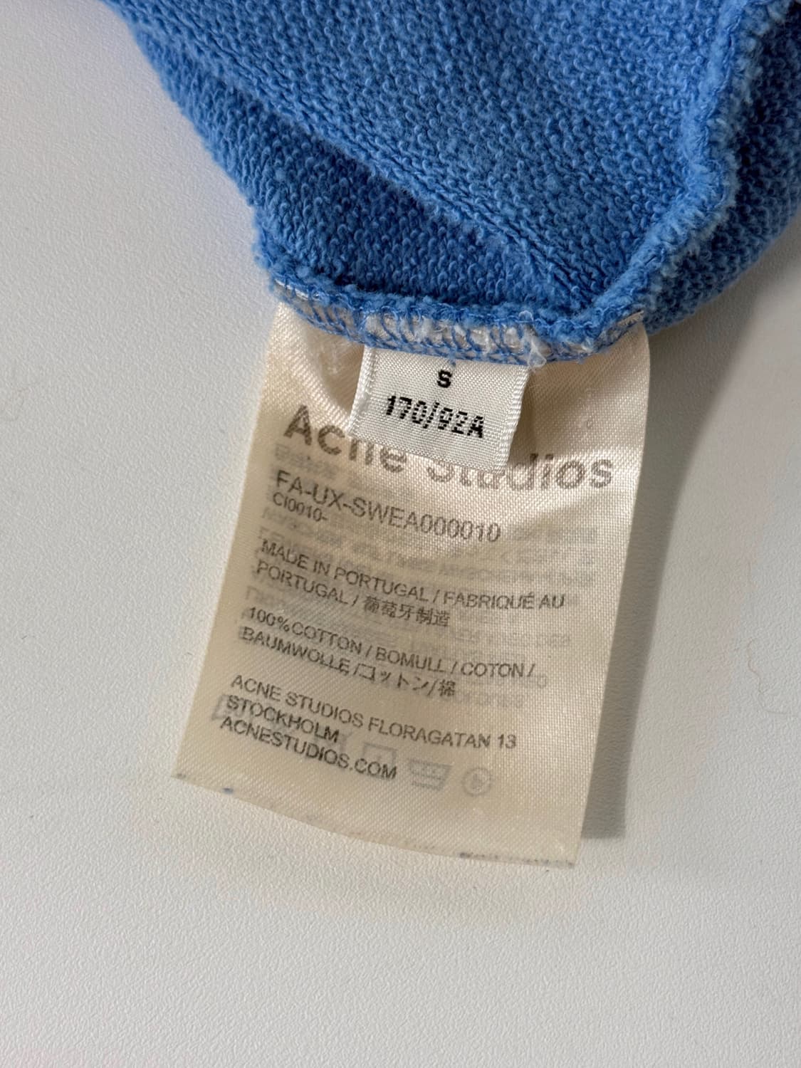 아크네 스튜디오 오버핏  스카이블루 포바 페이스 스웻 셔츠 상품이미지6