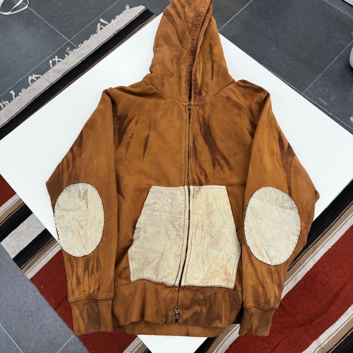 Norbit Leather Patch Zip-up Hoodie 상품이미지2