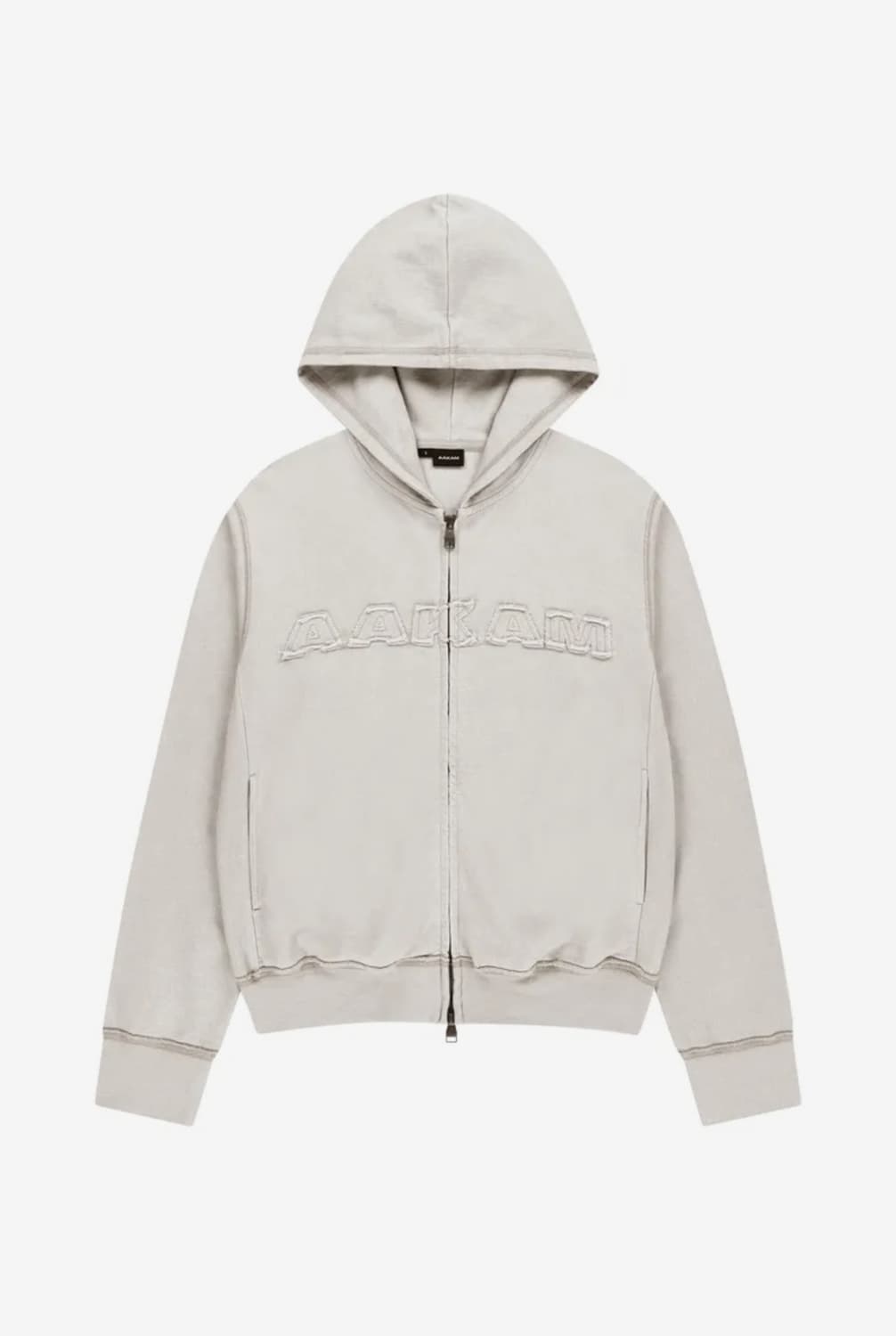 아캄 로고 패치 후드집업 베이지 사이즈1 상품이미지1