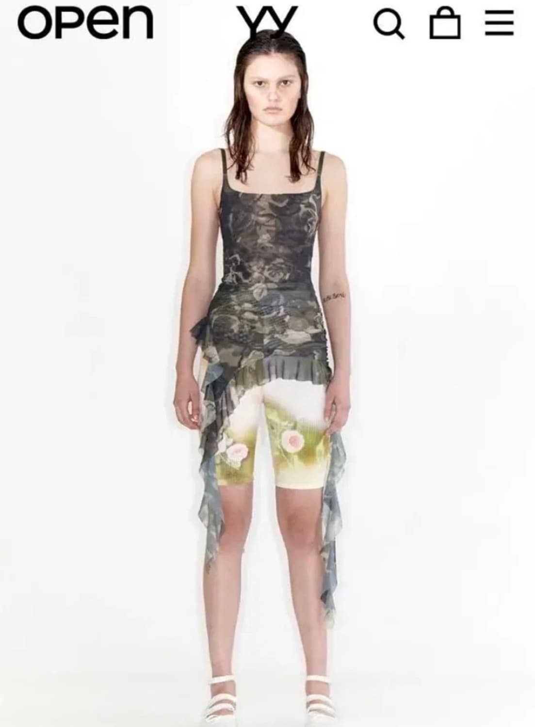 open yy 카모 frill tank top 상품이미지1