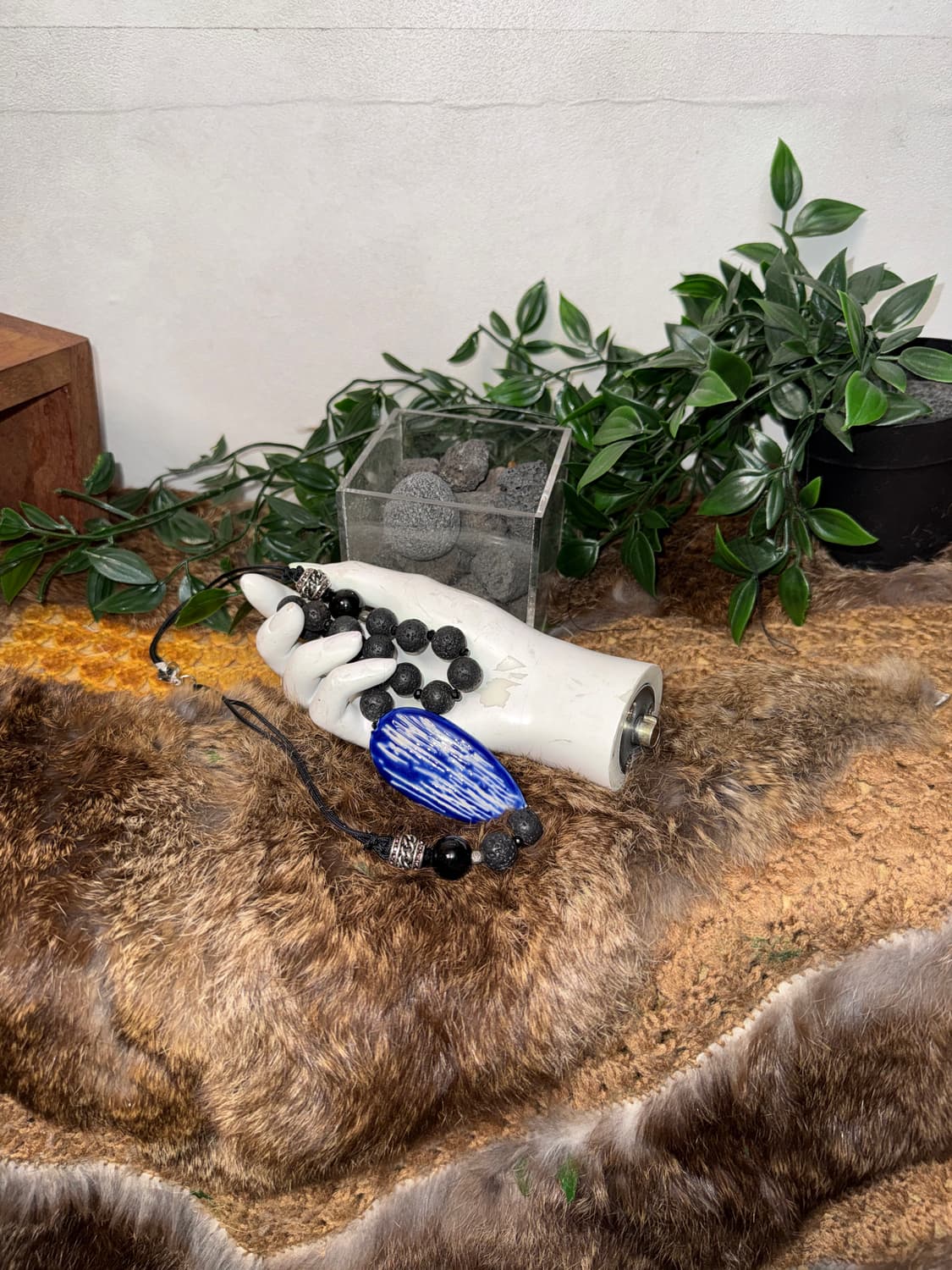 Blue oriental stone beads necklace  상품이미지2