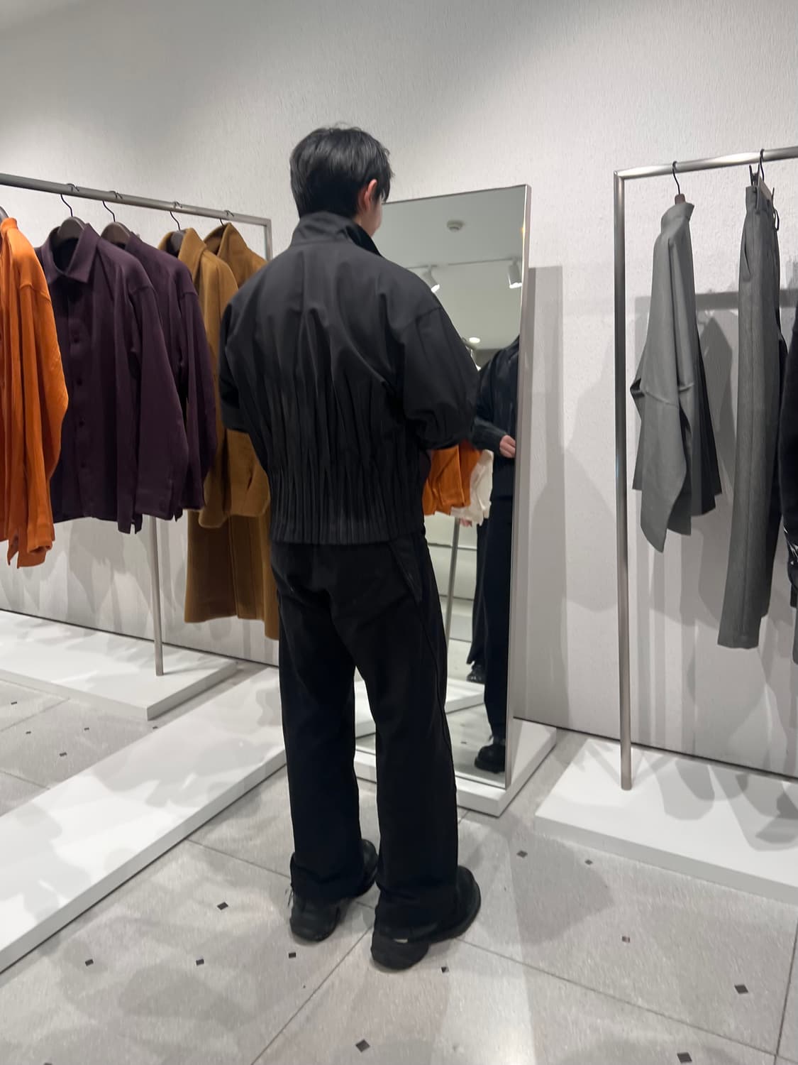 이세이미야케 맨 플리츠플리즈 와프트 자켓 셔켓 블랙 상품이미지4