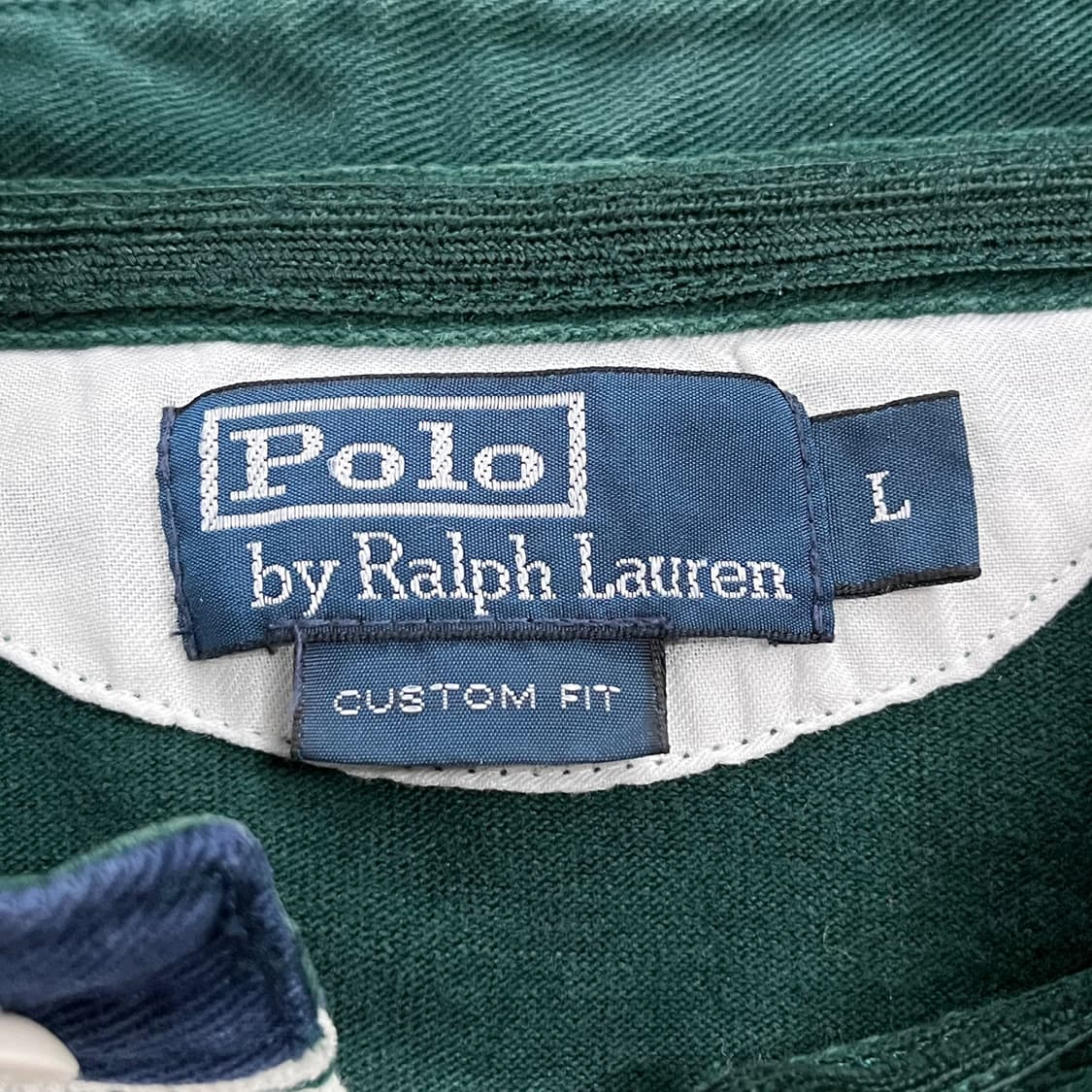 폴로 랄프로렌 그린 레드 카라 럭비 티셔츠  상품이미지5