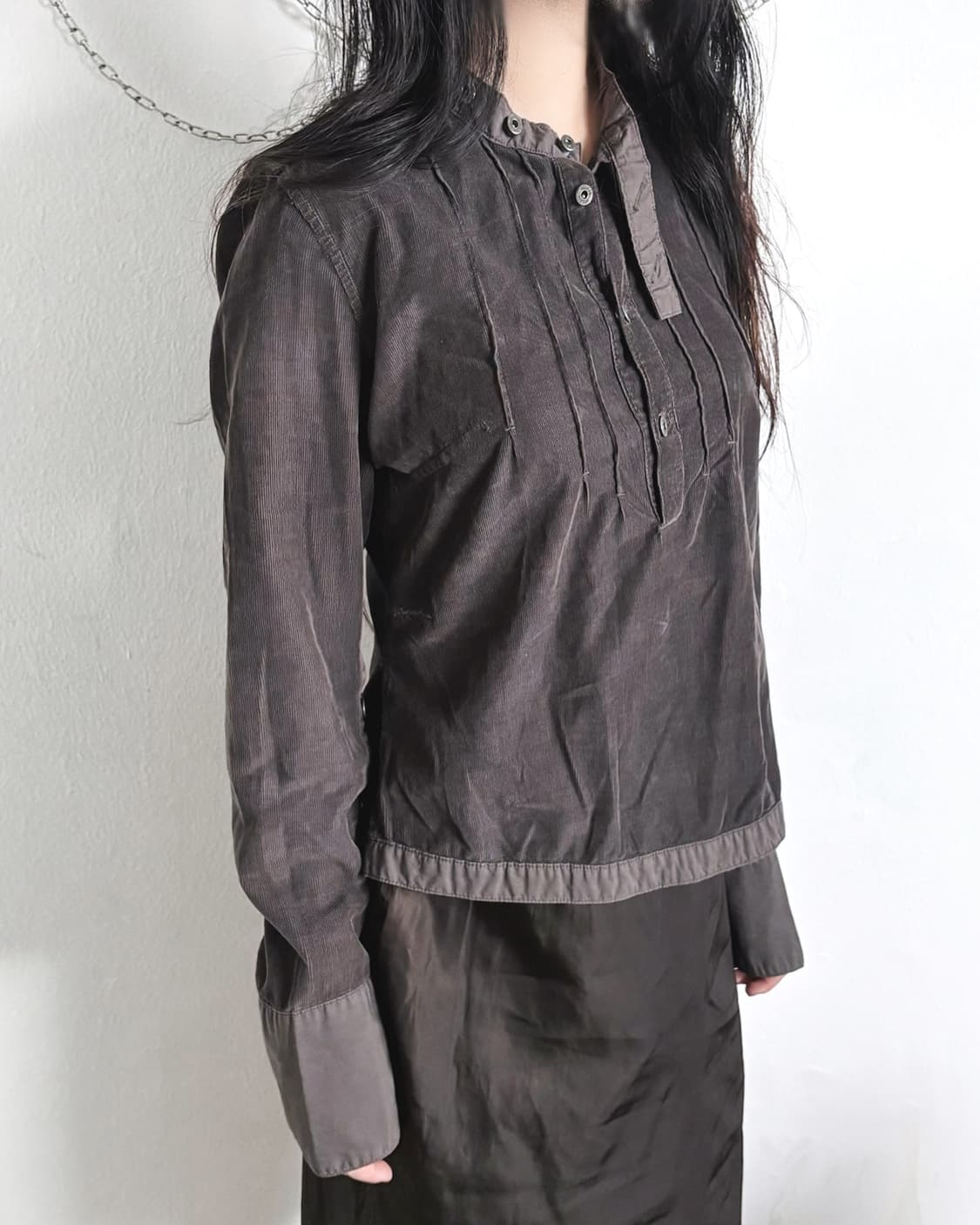 디젤 코듀로이 본디지 스트랩 블라우스 상품이미지1