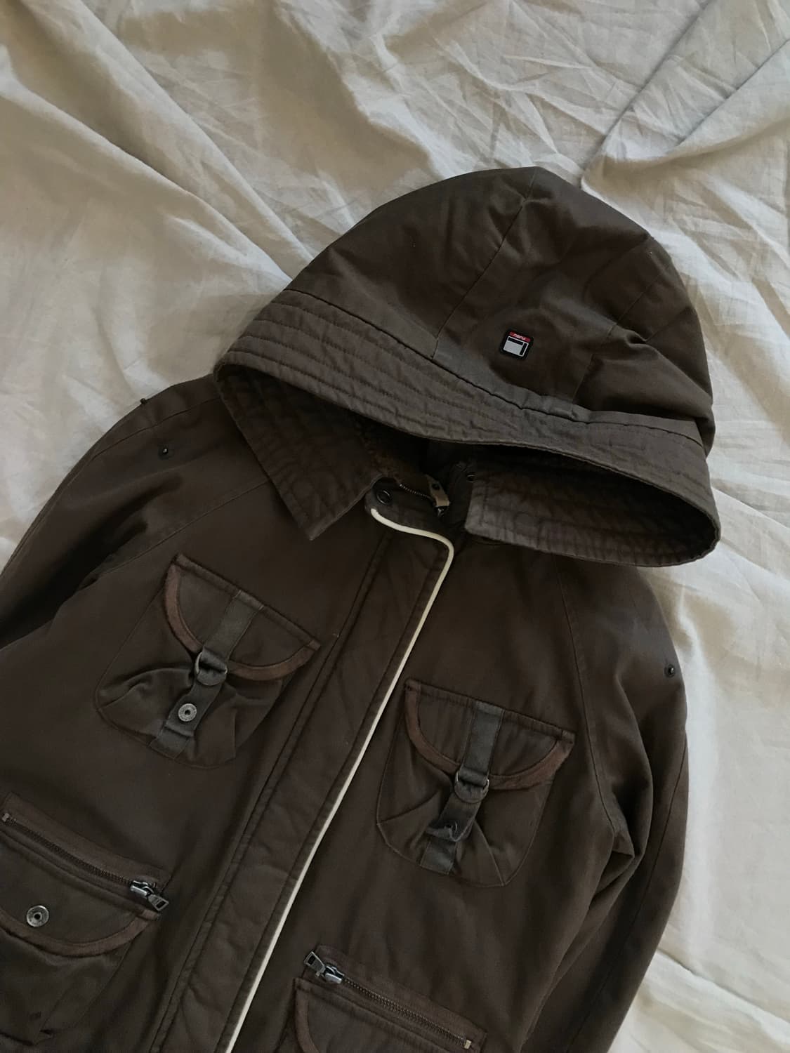 푸부 올드스쿨 포켓 브라운 누빔 후드 자켓 상품이미지6