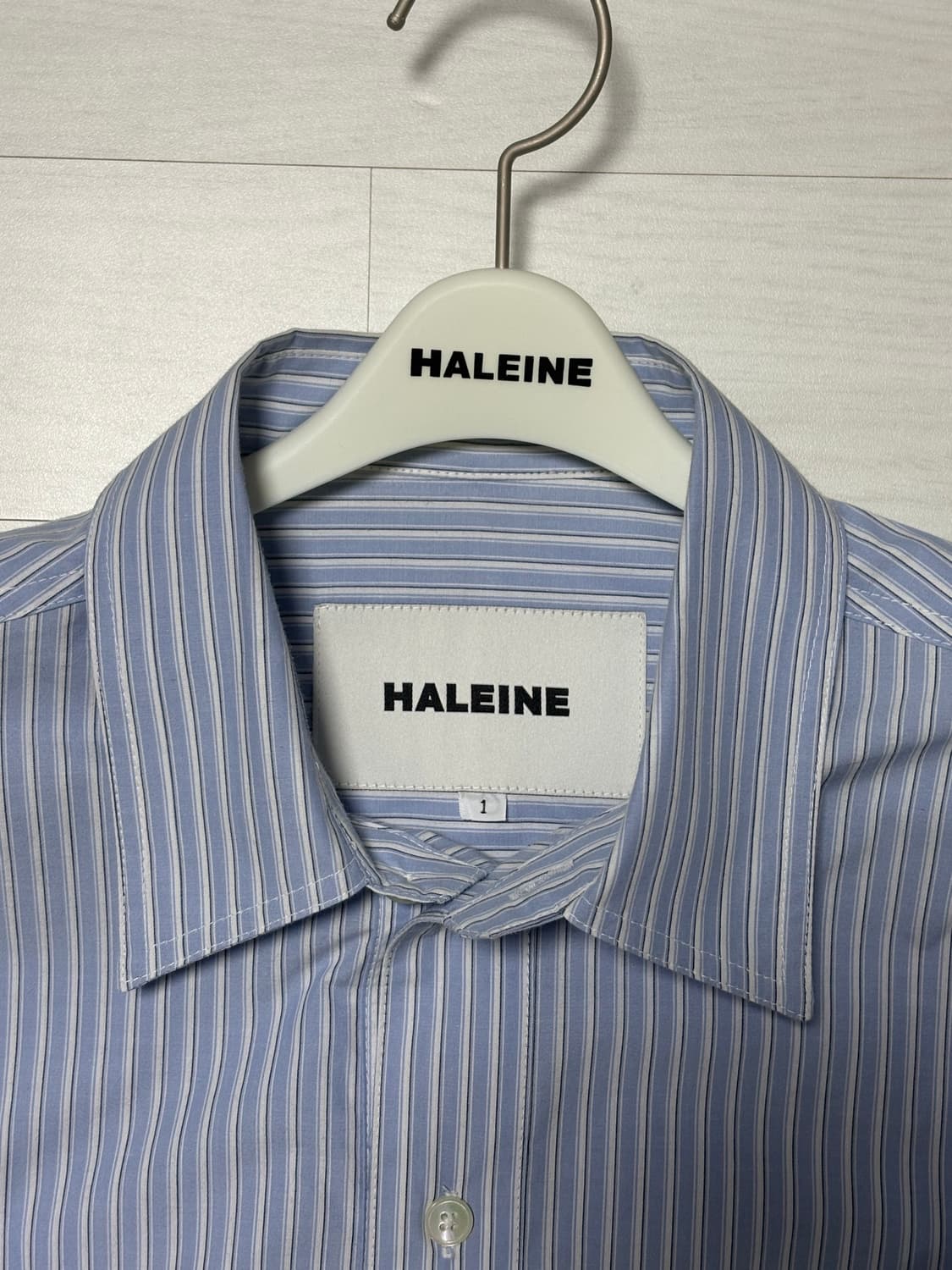 알렌느 컷오프 크롭 스트라이프 셔츠 1사이즈 상품이미지3