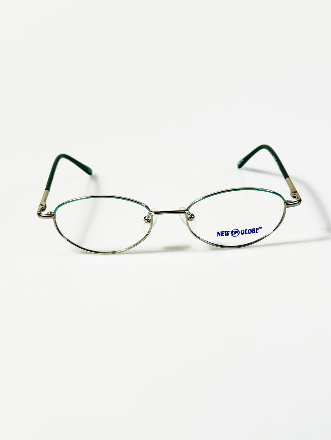 90s NEW GLOBE 실버톤 메탈 슬림 오벌 빈티지 안경 상품이미지3