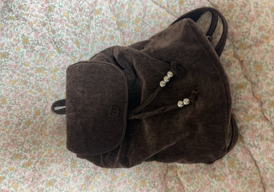 소프트서울 벨벳 실버볼 백팩 브라운 상품이미지2