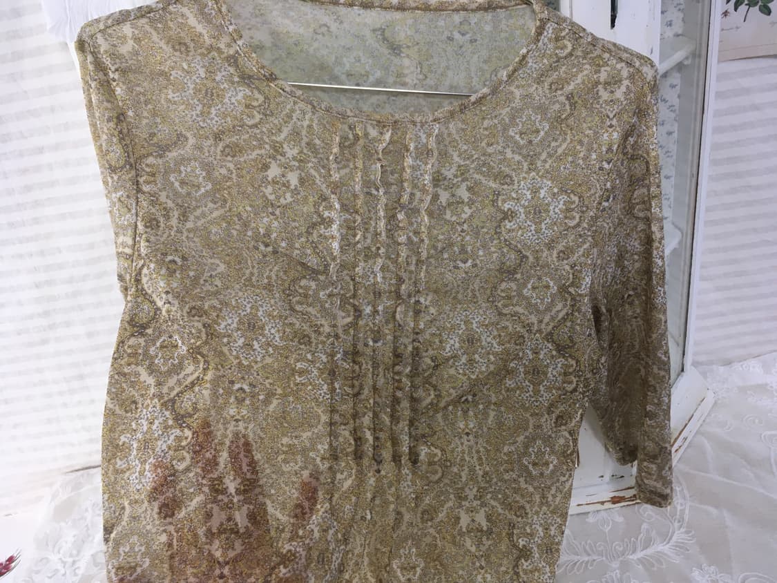 빈티지 오리엔탈 패턴 프릴 블라우스 상품이미지6