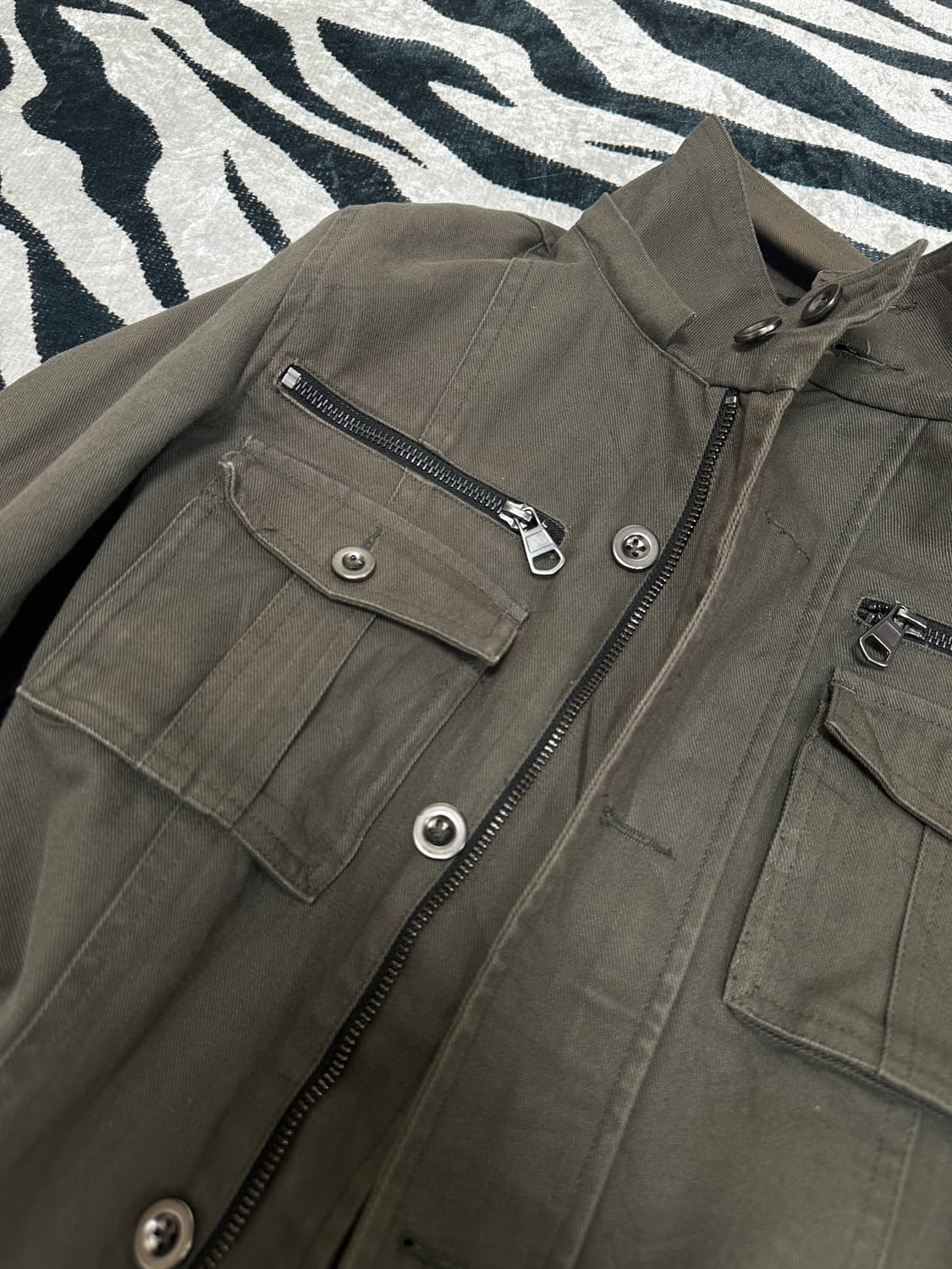 일본빈티지 큐빈티지 디테일 카키 야상자켓 그런지 와투케 오네갸루 상품이미지3