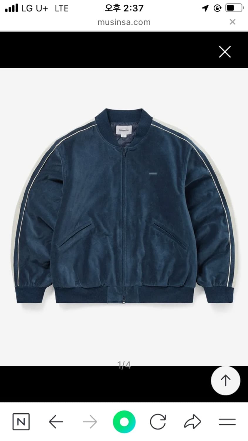[m]디스이즈네버댓 벨벳 트랙 자켓 상품이미지1