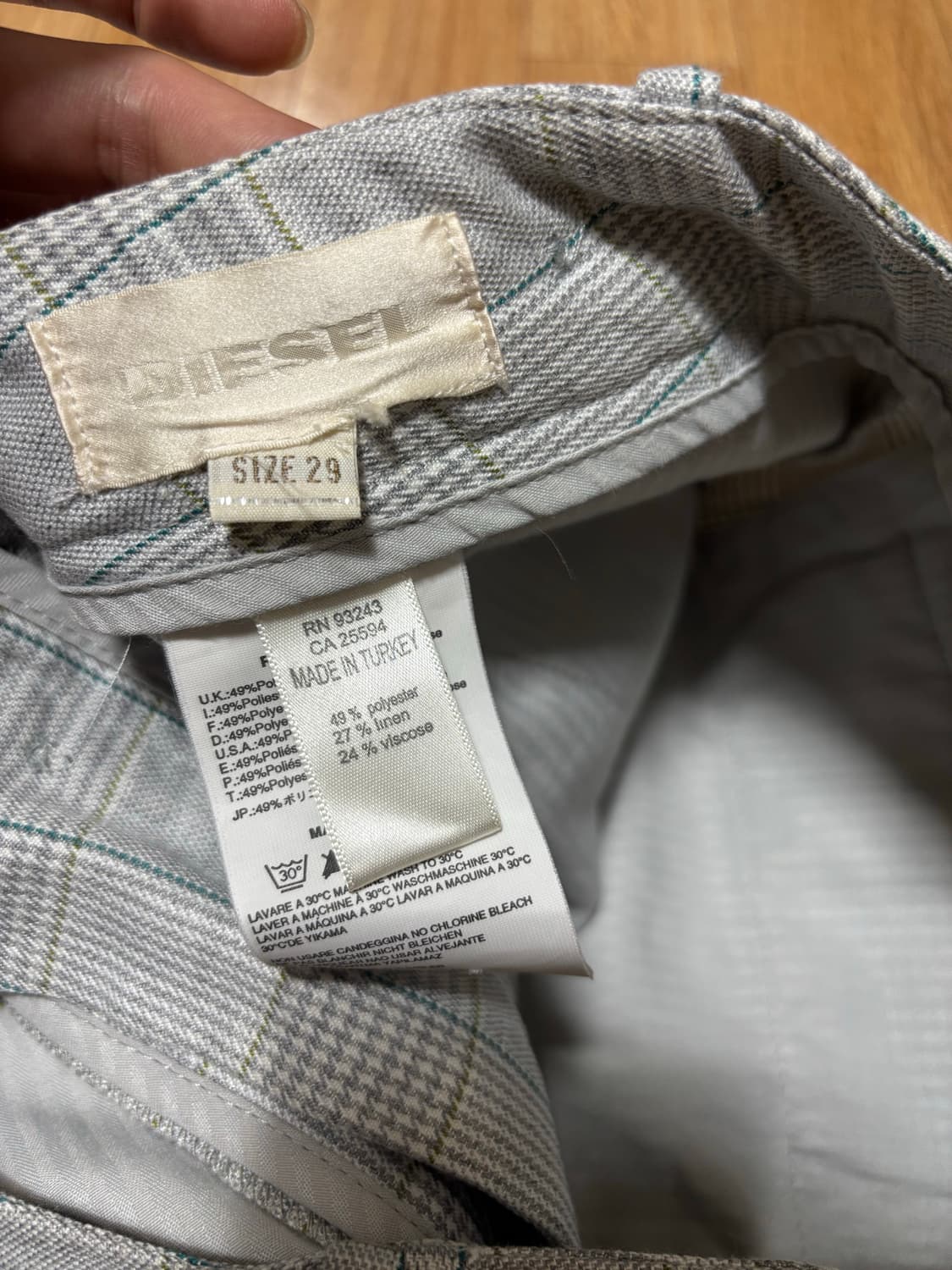 디젤 체크무늬 슬랙스 바지 상품이미지6