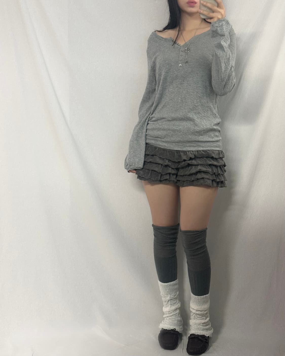 테리 코튼 러플 큐롯 팬츠 상품이미지3
