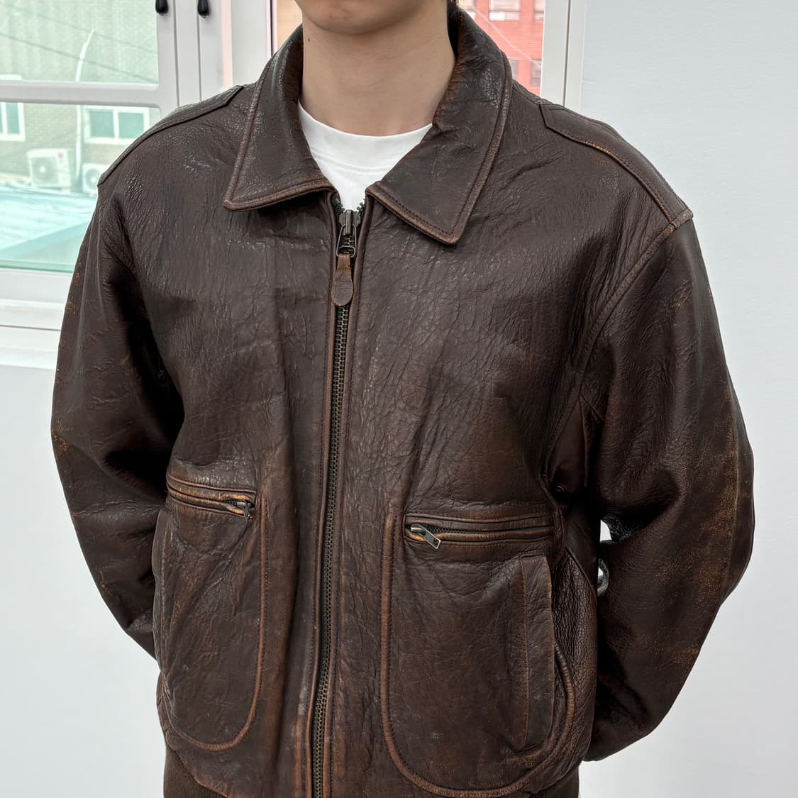 빈티지 가죽 자켓  상품이미지1