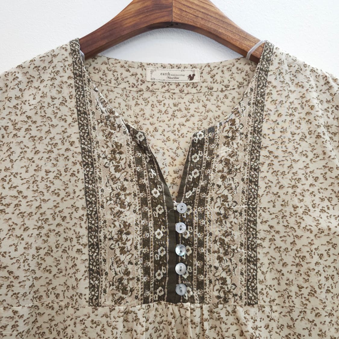 어스뮤직 플로럴 패턴 9부 포켓 원피스 상품이미지3