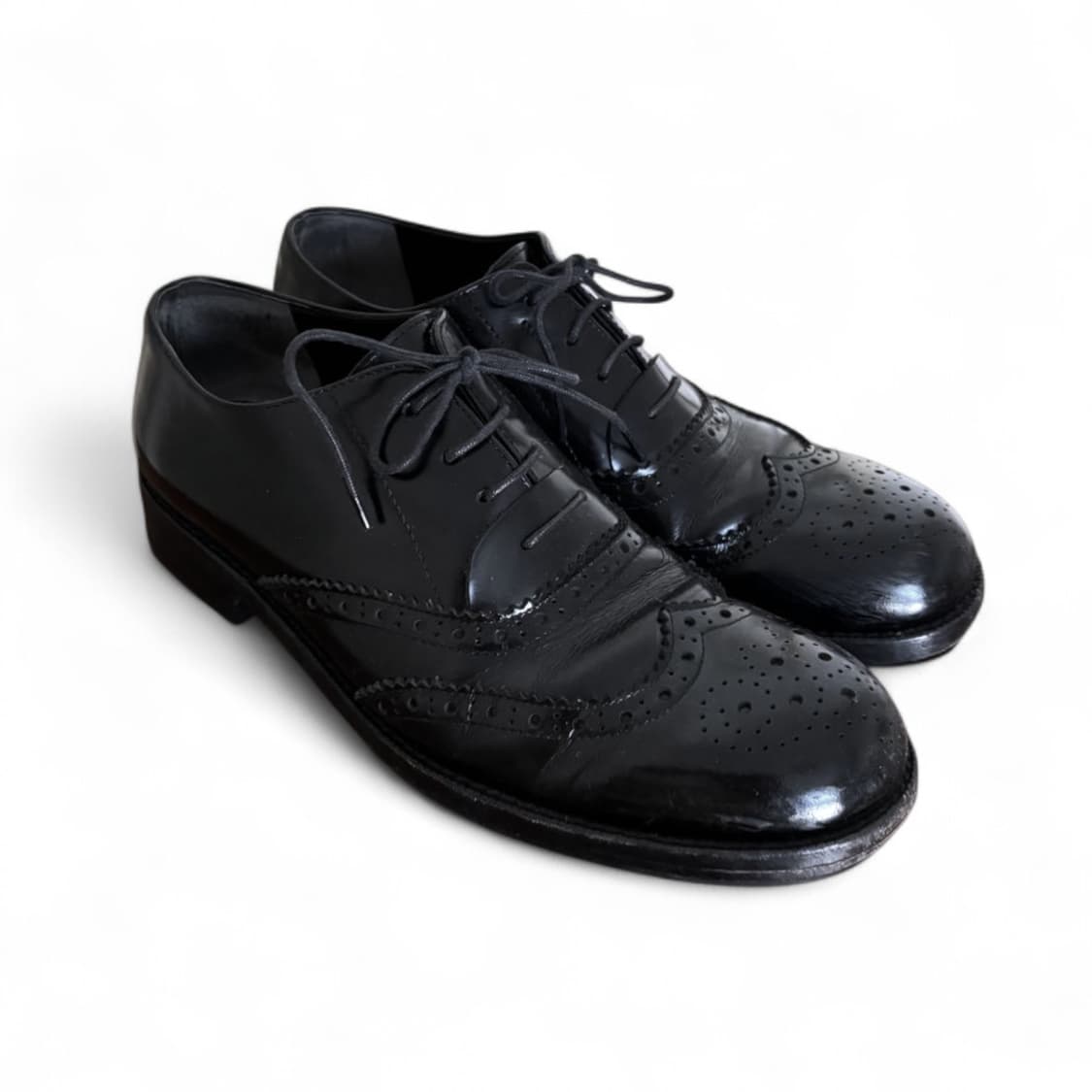 꼼데가르송 트리콧 레더 윙팁 슈즈 레이디스 상품이미지2