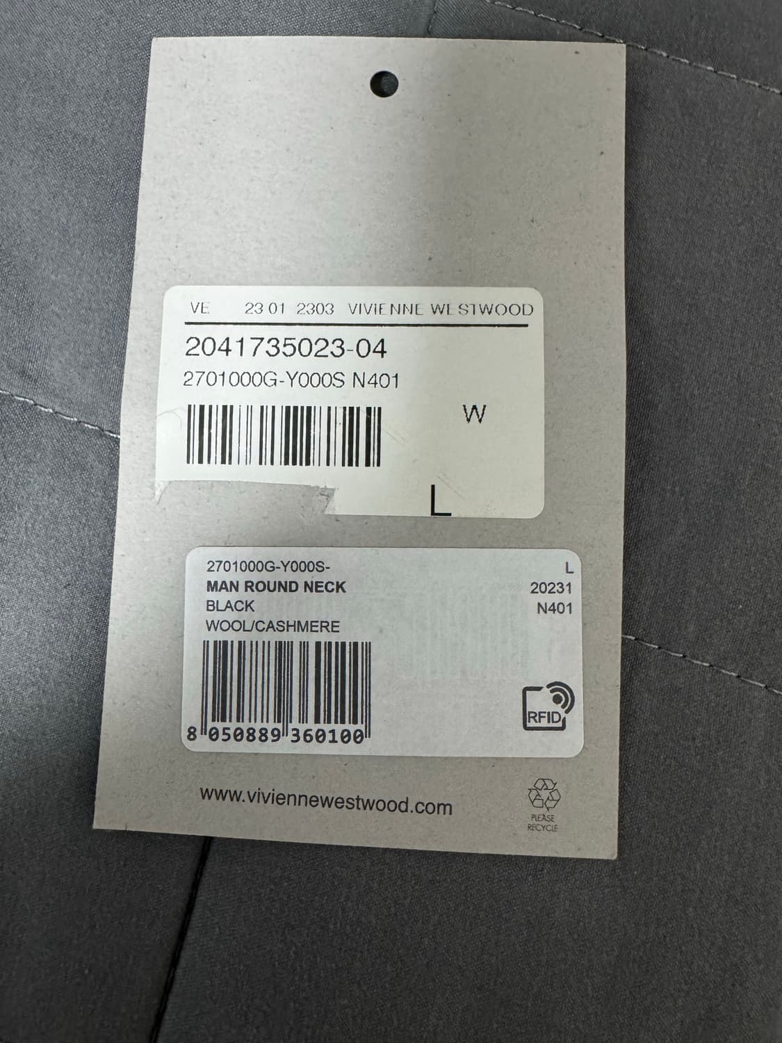 비비안웨스트우드 캐시미어 니트 블랙 L 상품이미지5