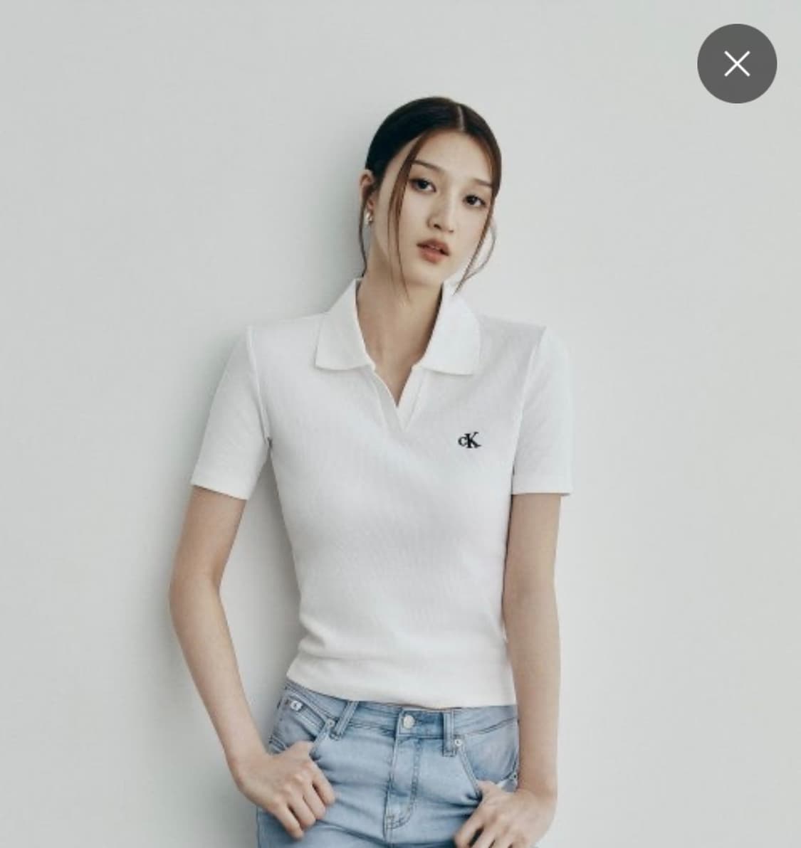 캘빈클라인 브이넥 슬림 카라티 반팔 상품이미지1