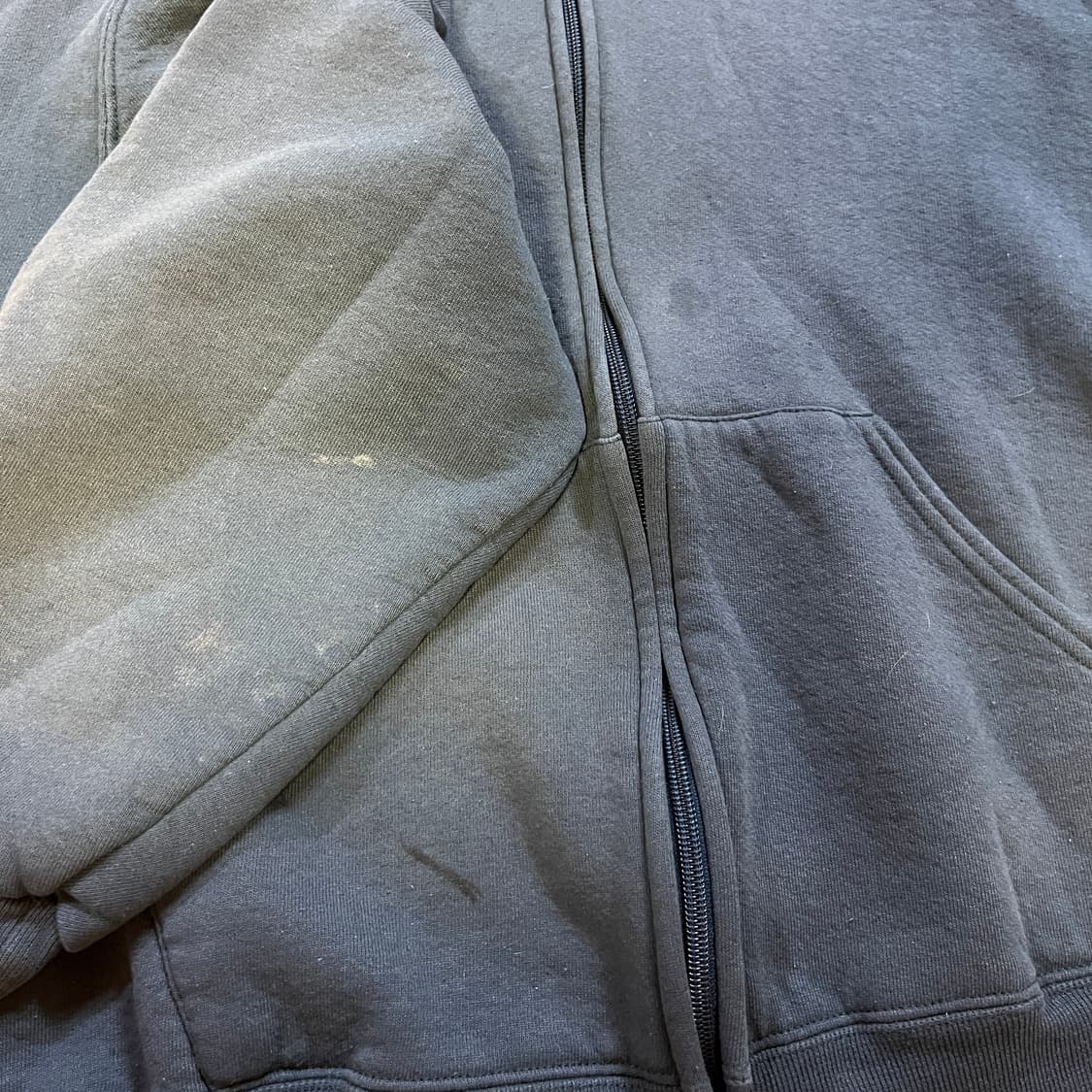 [L] 90s 빈티지 러셀 후드집업 썬페이드 다크 그린 상품이미지5