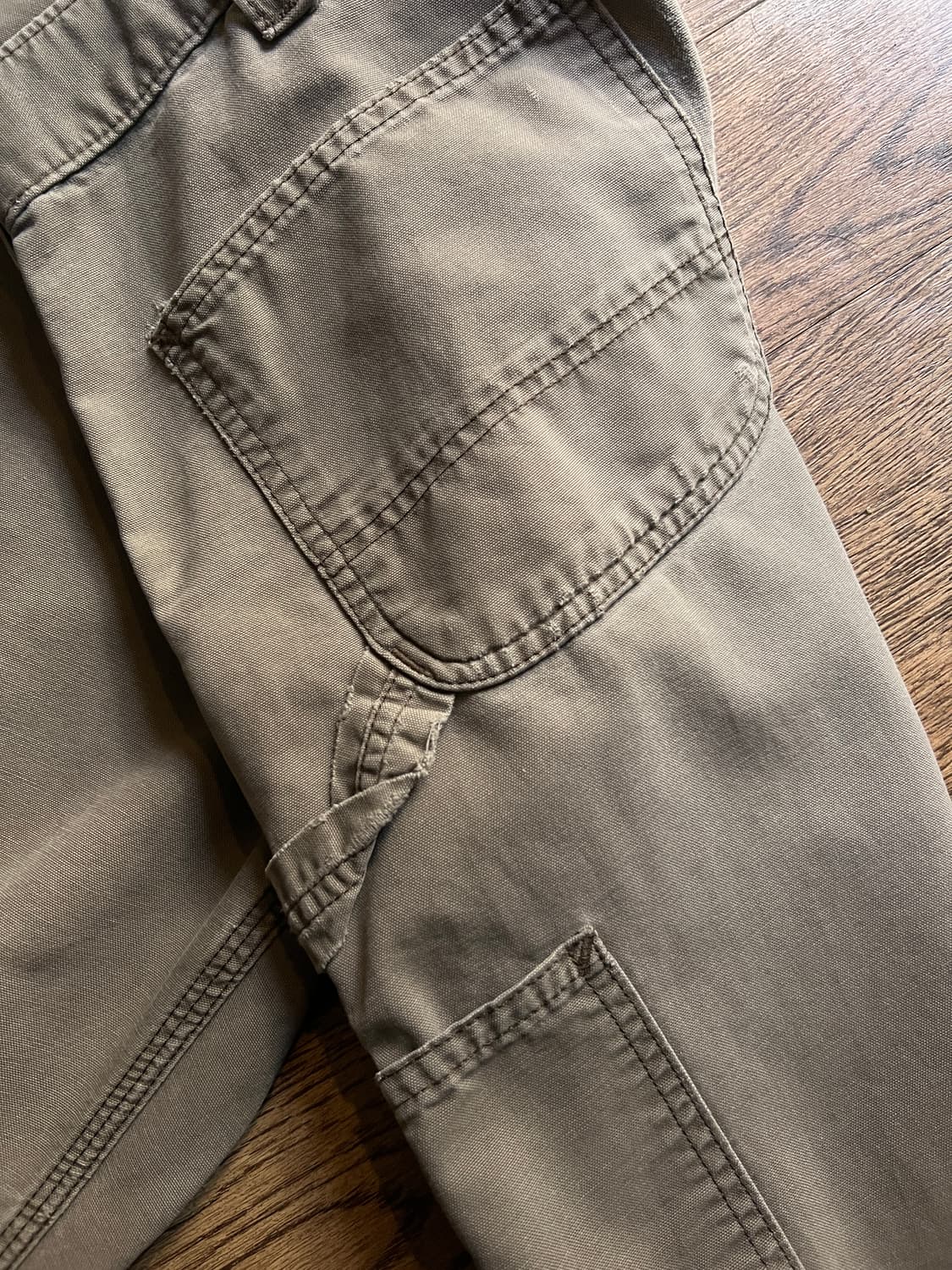 [36]칼하트 USA 빈티지 데미지드 라이트브라운 싱글니 카펜터 워크팬츠 상품이미지7