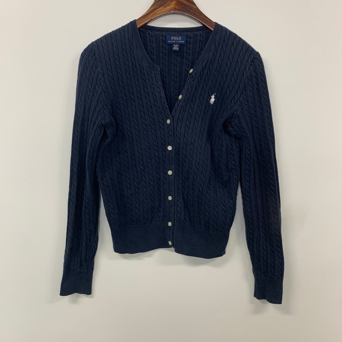 폴로 랄프로렌 신형 네이비 꽈배기 니트 가디건 상품이미지2