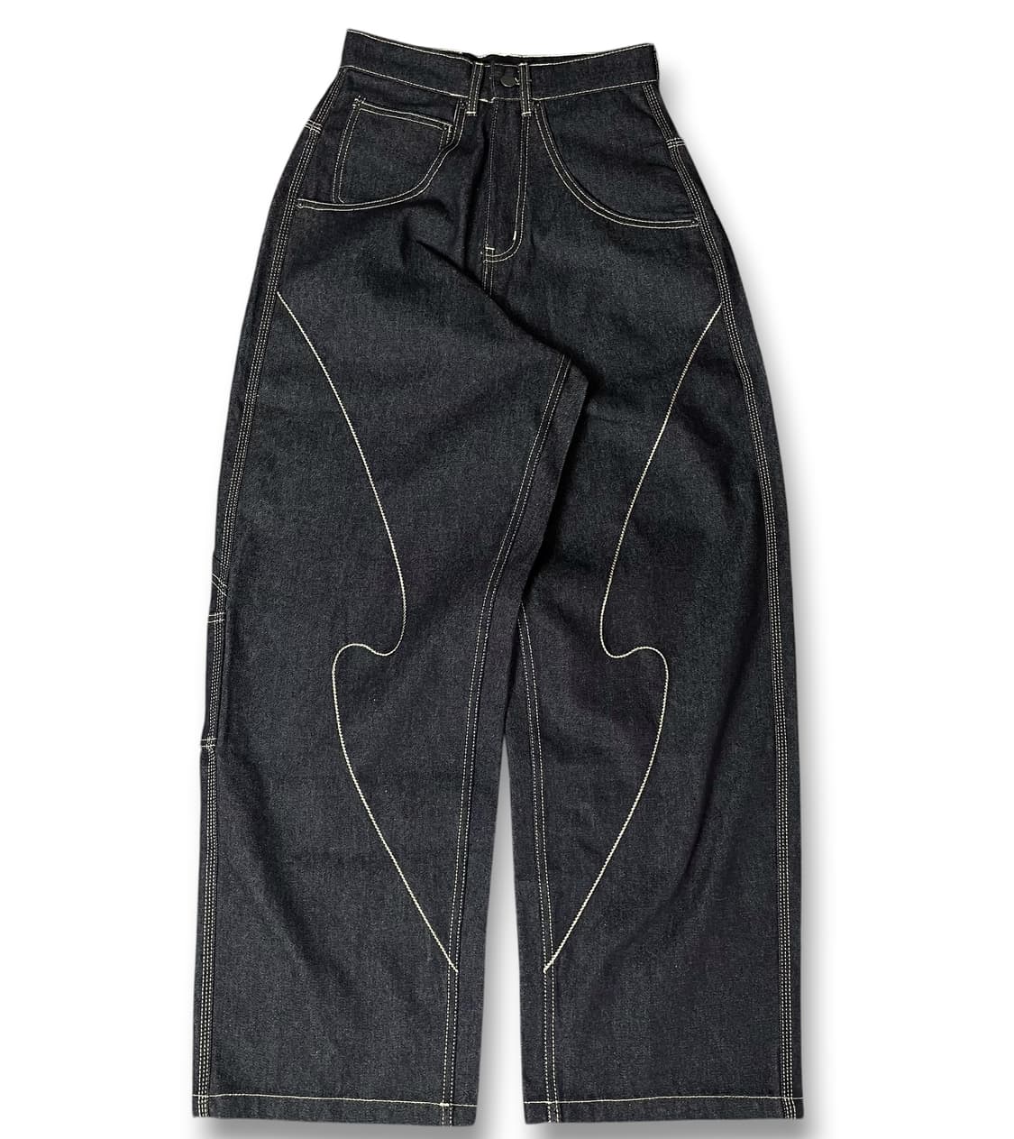 커브 스티치 포인트 데님 팬츠 S 상품이미지1