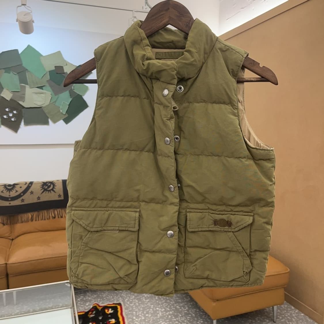 폴로 데님앤서플라이 올리브카키 여리 패딩 조끼 XS C08118 상품이미지3