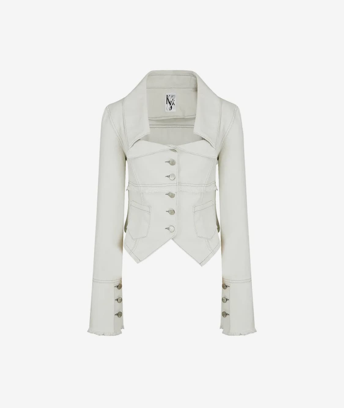 카시코 우먼 데님 스퀘어 넥 트러커 자켓 M 상품이미지1