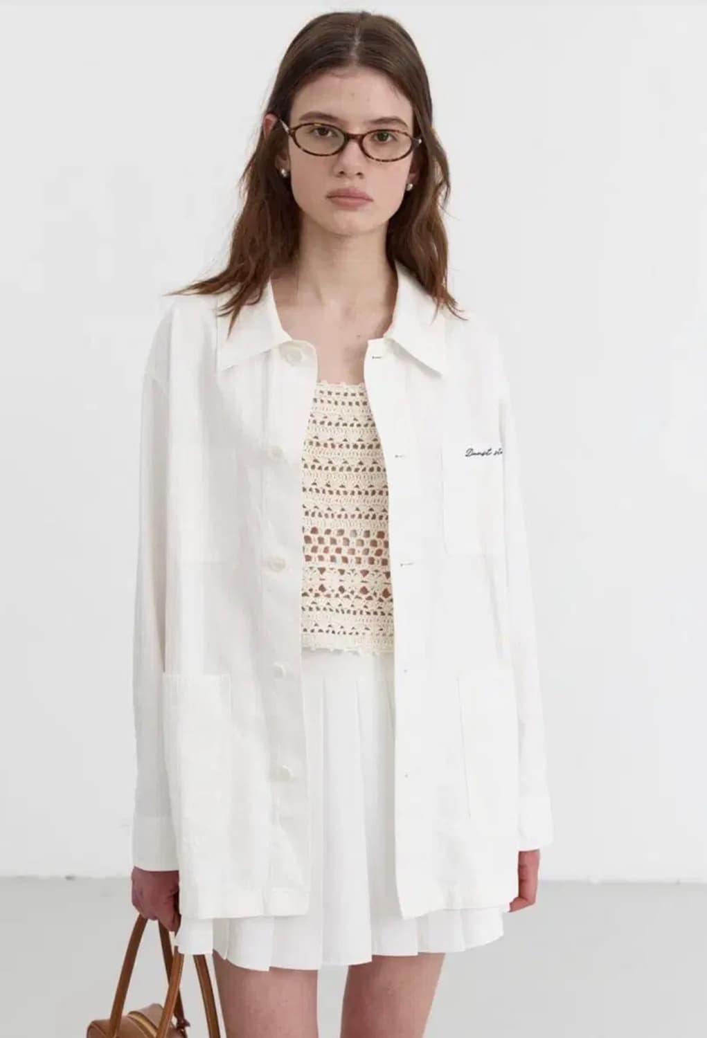 던스트 - 린넨 하프 자켓 (화이트 M사이즈) 상품이미지2