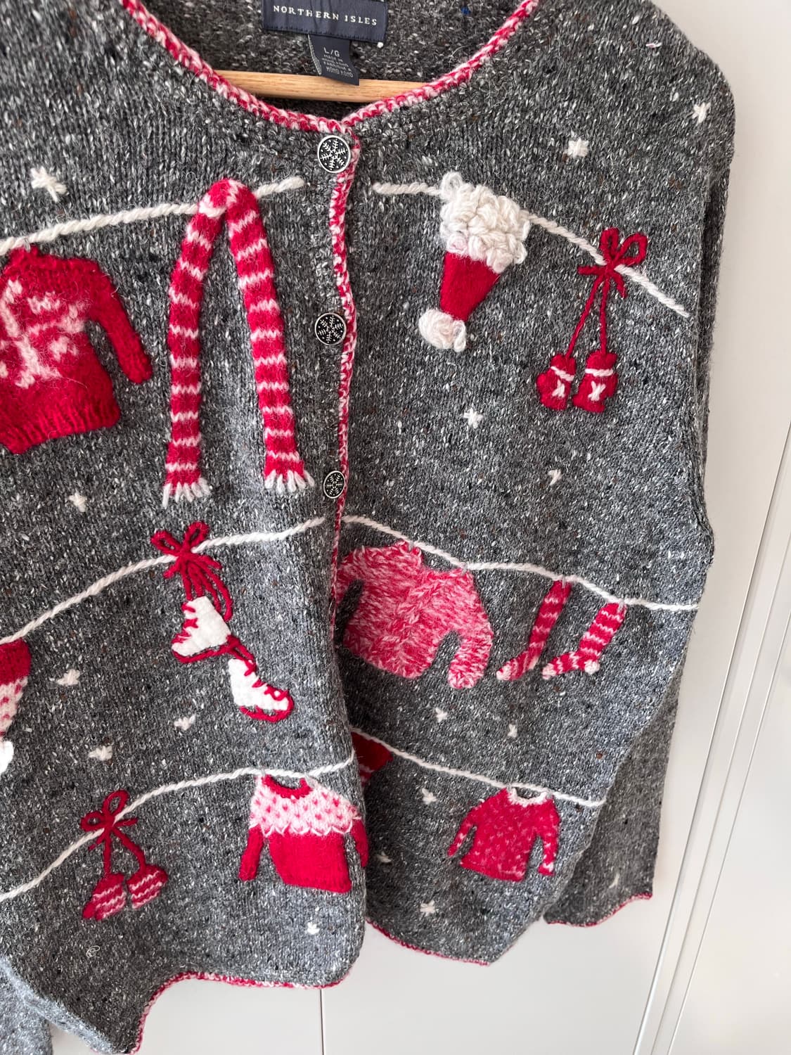 Northern Isles 눈꽃송이 자수 니트 가디건 상품이미지10