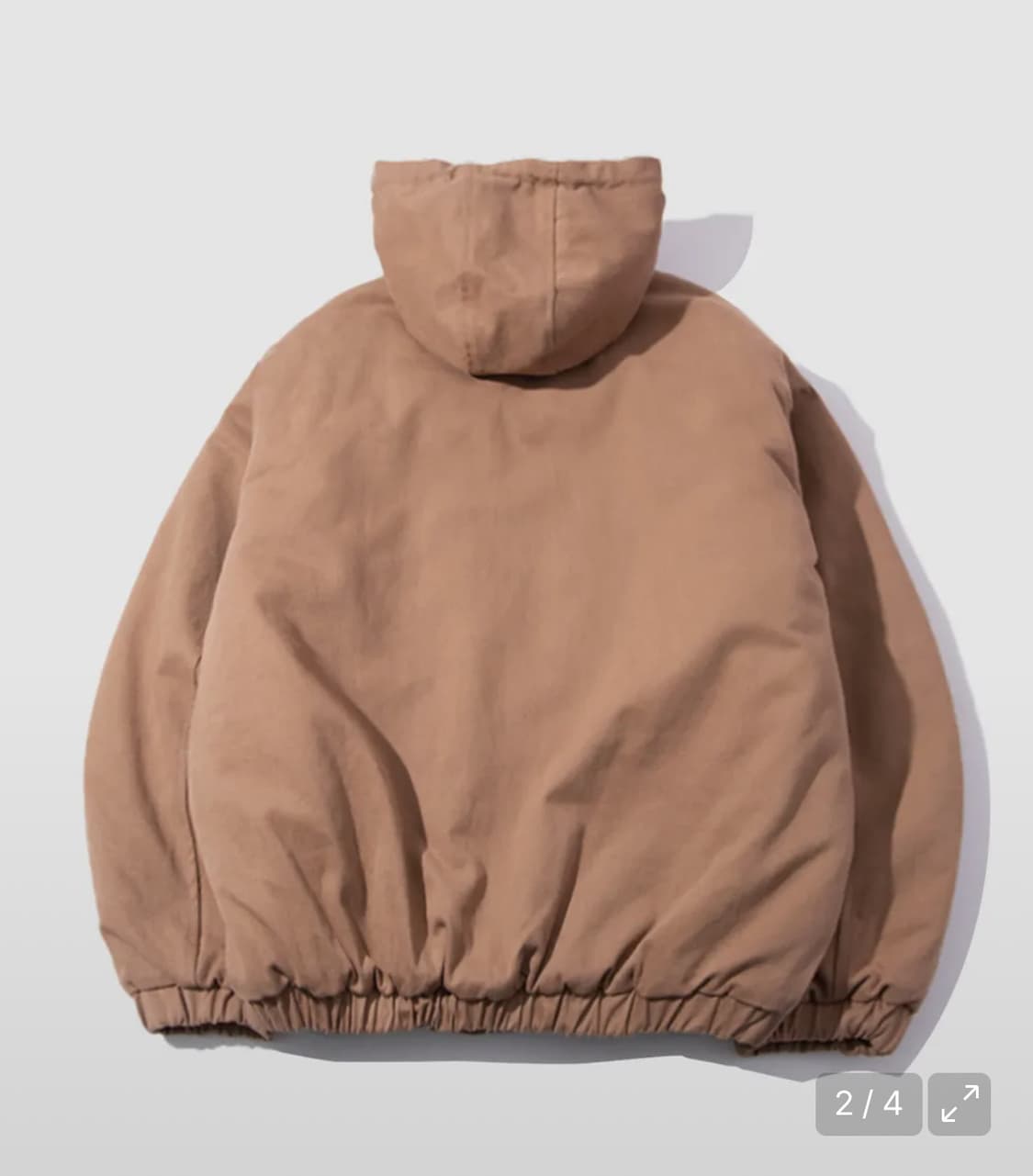 썸플레이스 패디드 후드 스트링 로고포인트 에어리 헤비 점퍼 브라운 상품이미지2