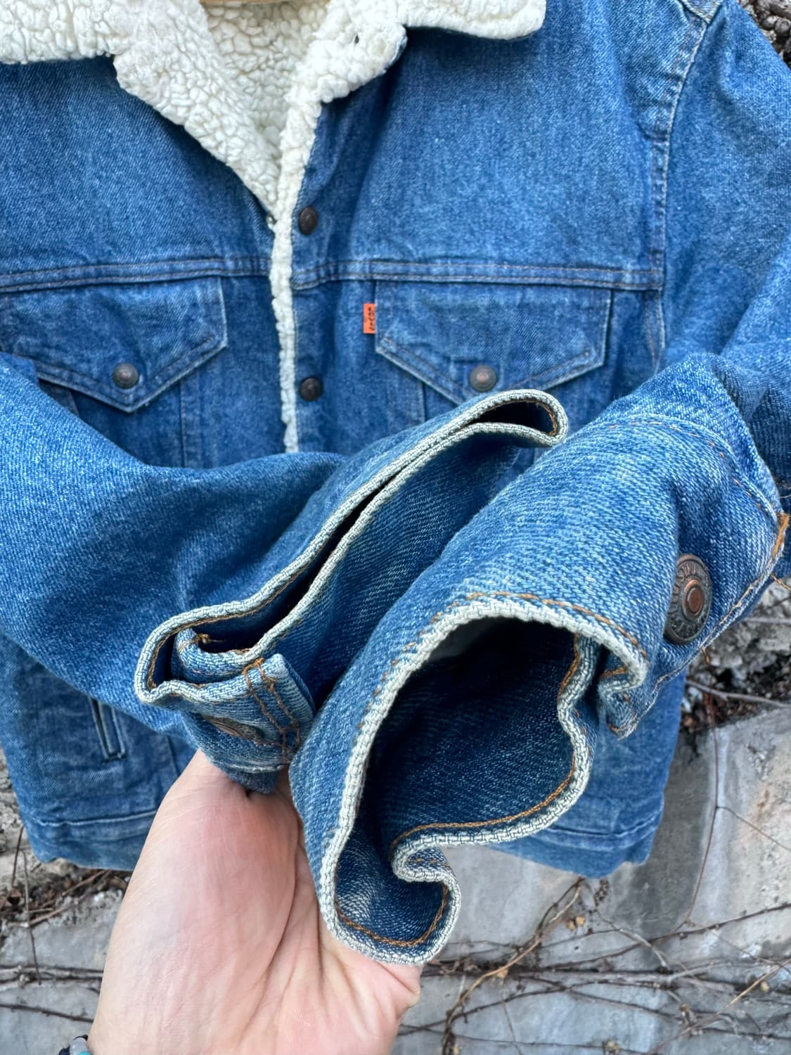 70~80s 리바이스 빈티지 오렌지탭 쉐르파 웨스턴 데님 트러커 자켓 상품이미지6